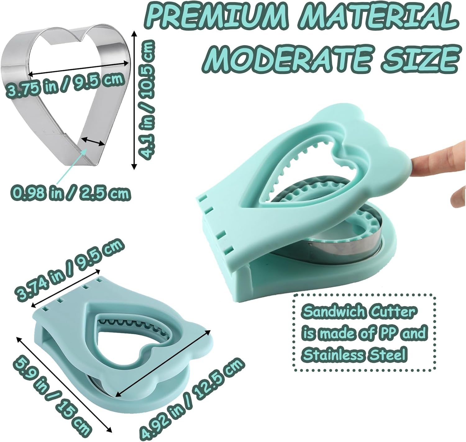 Heart Shape Sandwich Cutter and Sealer for Kids