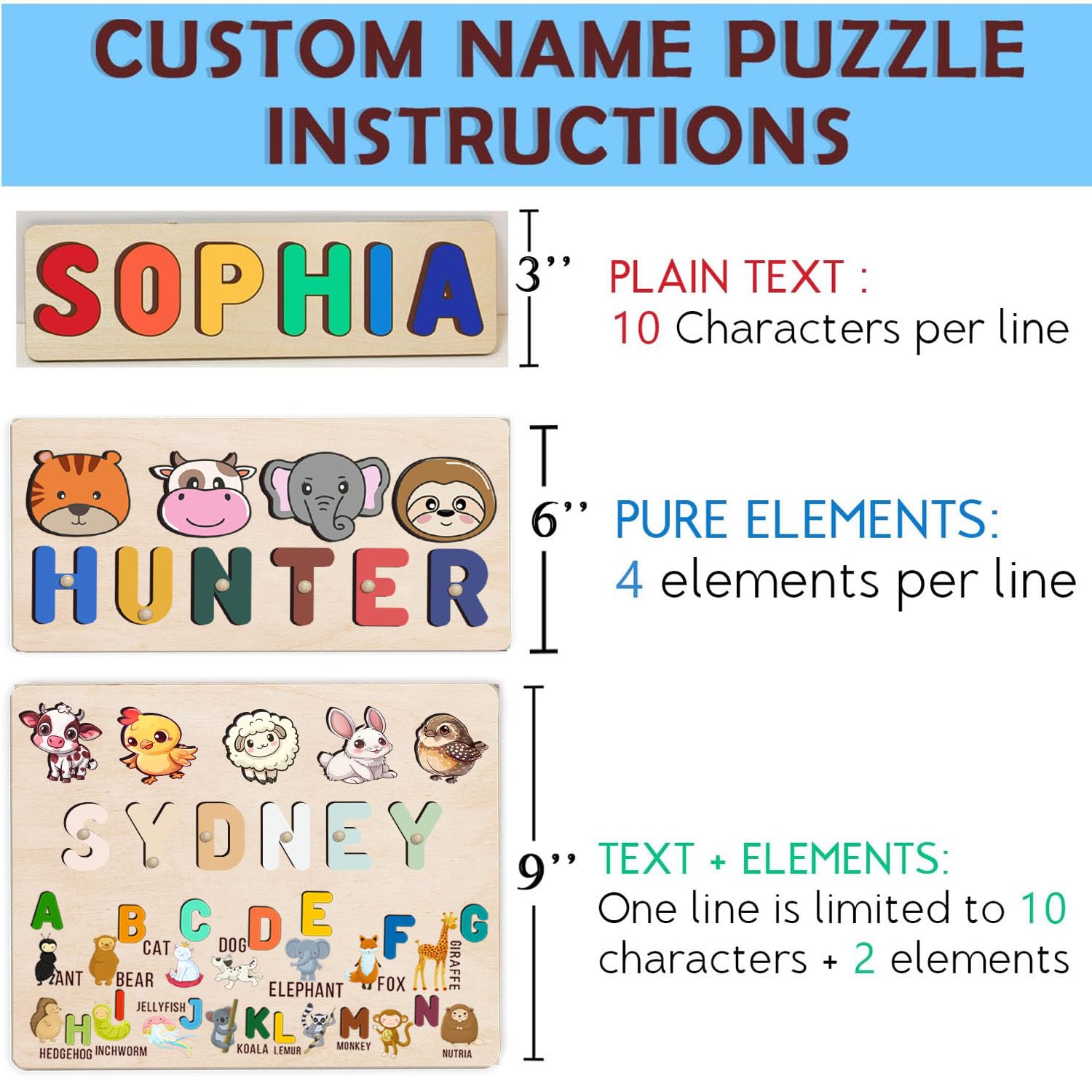 Personalized Wooden Name Puzzle for Toddlers