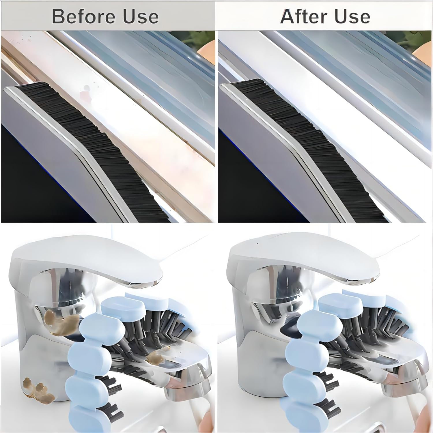 2 Pcs Crevice and Flexible Cleaning Brushes for Kitchen and Bathroom