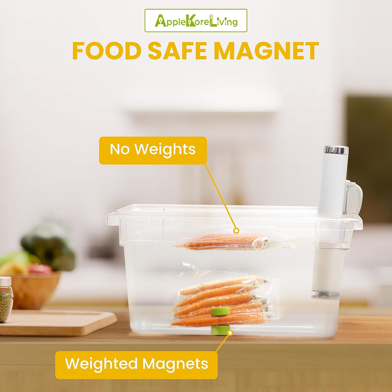 KORE Sous Vide Weighted Magnets 2 Pack Apple Green