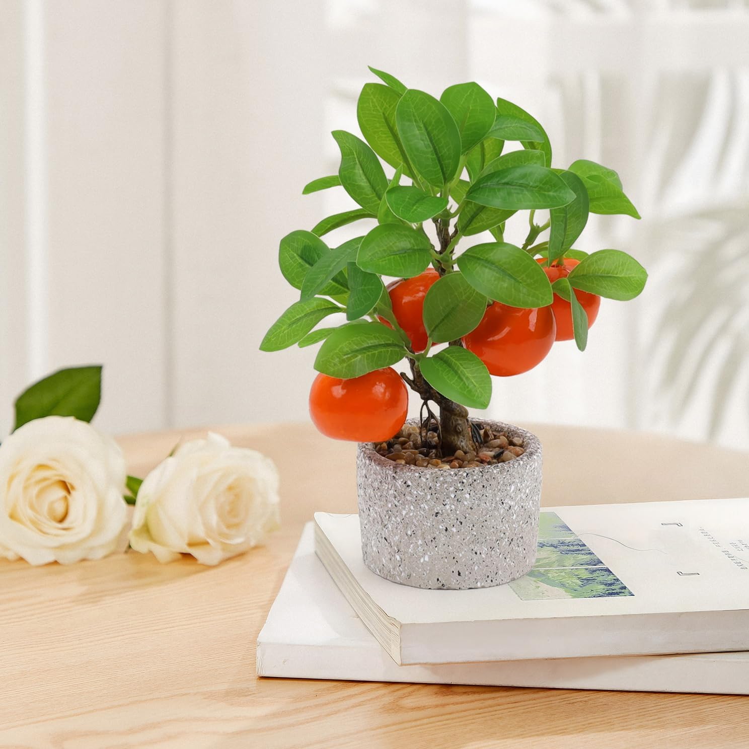 Woration Artificial Orange Tree Bonsai Indoor Decor