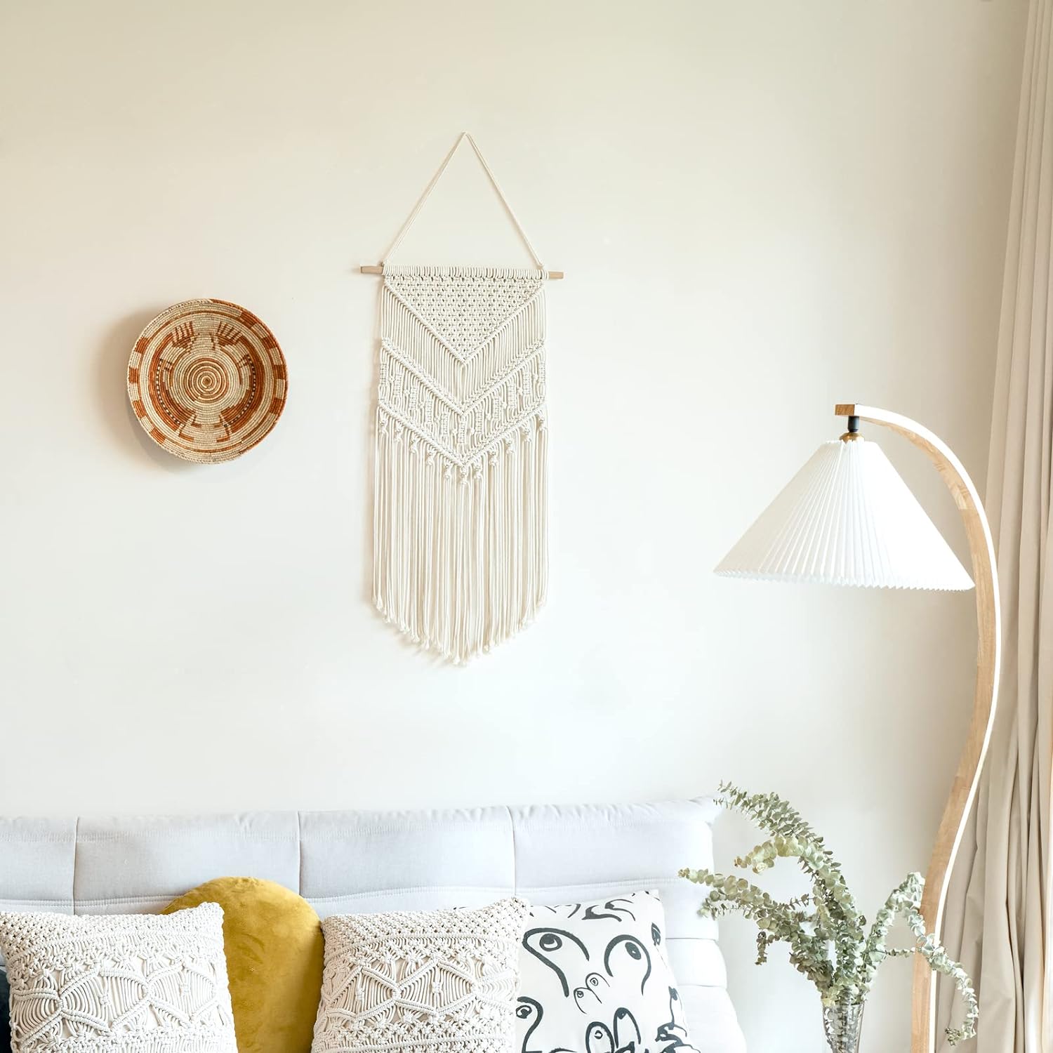 Mkono Macrame Wall Hanging Decor 17x33 Inches