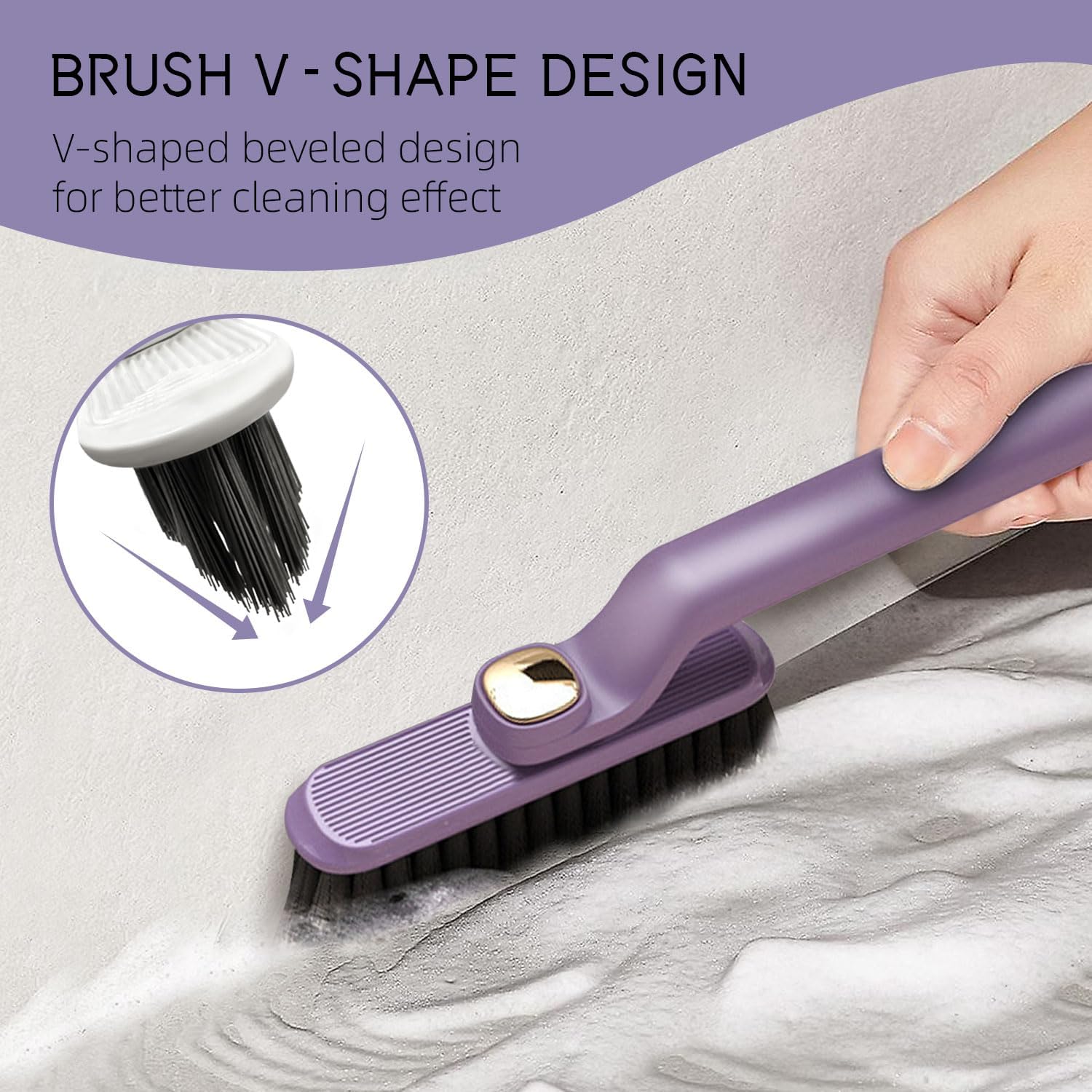 2PCS Rotating Crevice Cleaning Brush for Kitchen and Bathroom