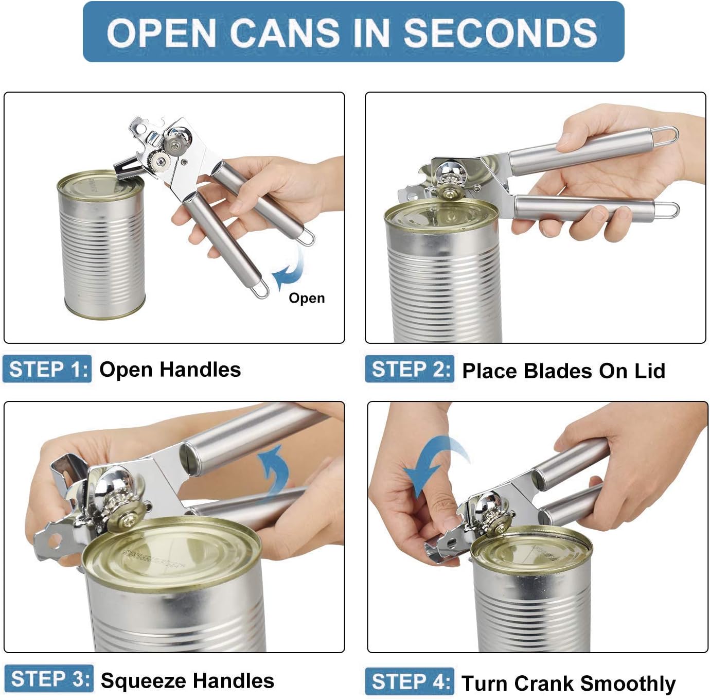 ELifeApply Multi-Function Manual Can Opener with Built-In Bottle Opener