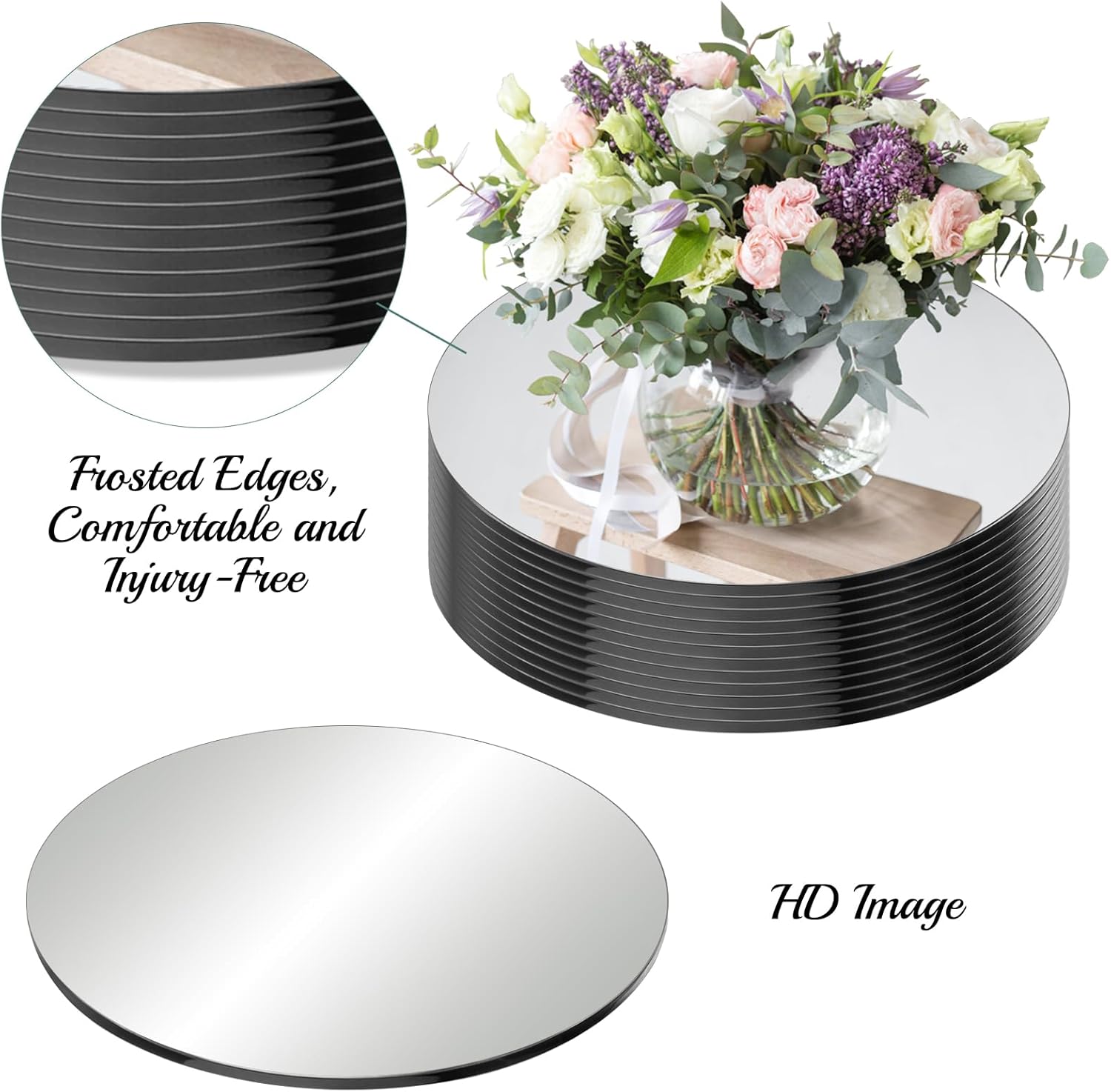 Seelenruhe 12 Inch Round Mirrors for Centerpieces