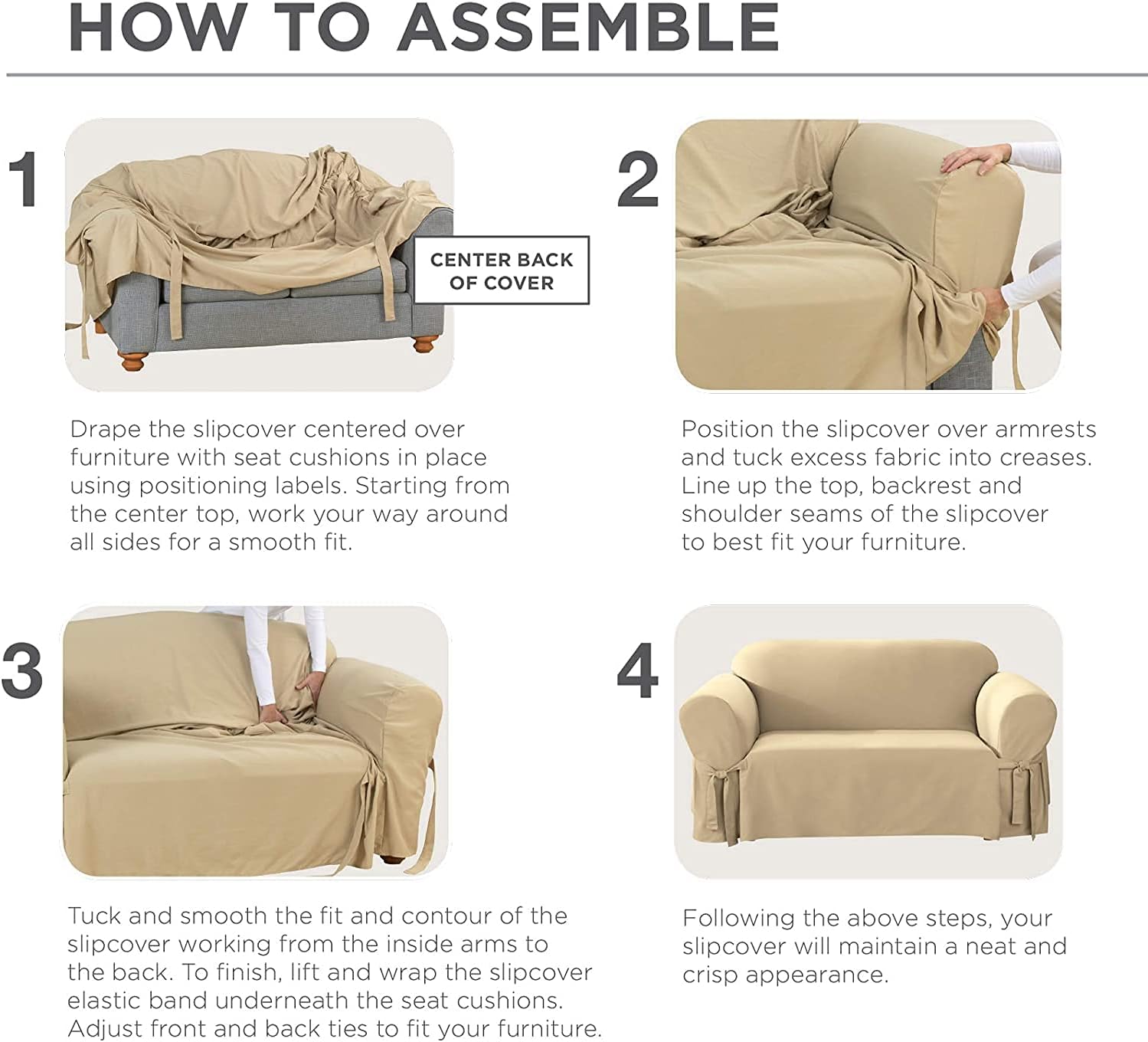 SureFit Essential Twill Armchair Slipcover White 1