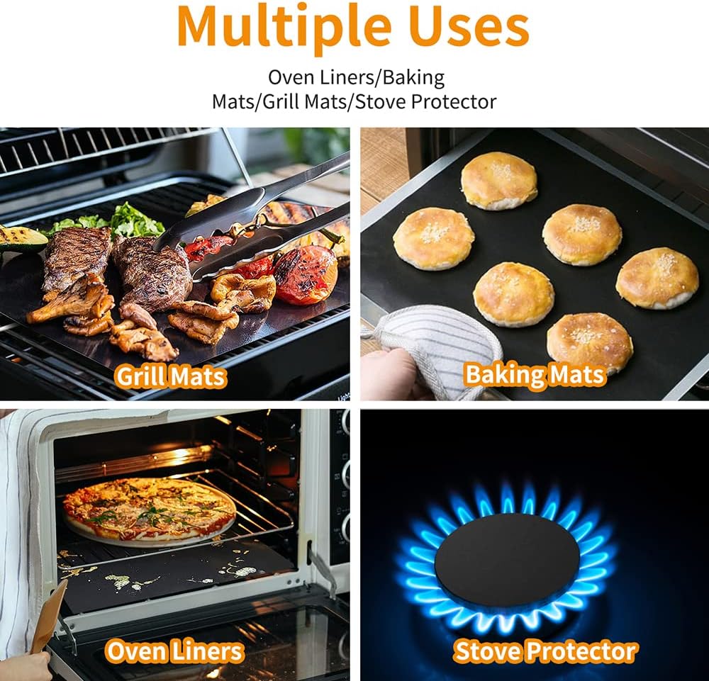 4 Pack Large Oven Liners for Electric Gas Oven Reusable