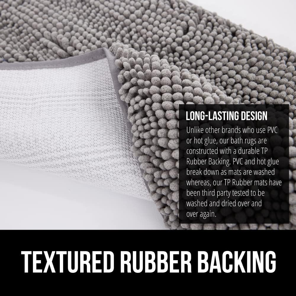 Gorilla Grip Bath Rug Mat 24x17 Grey