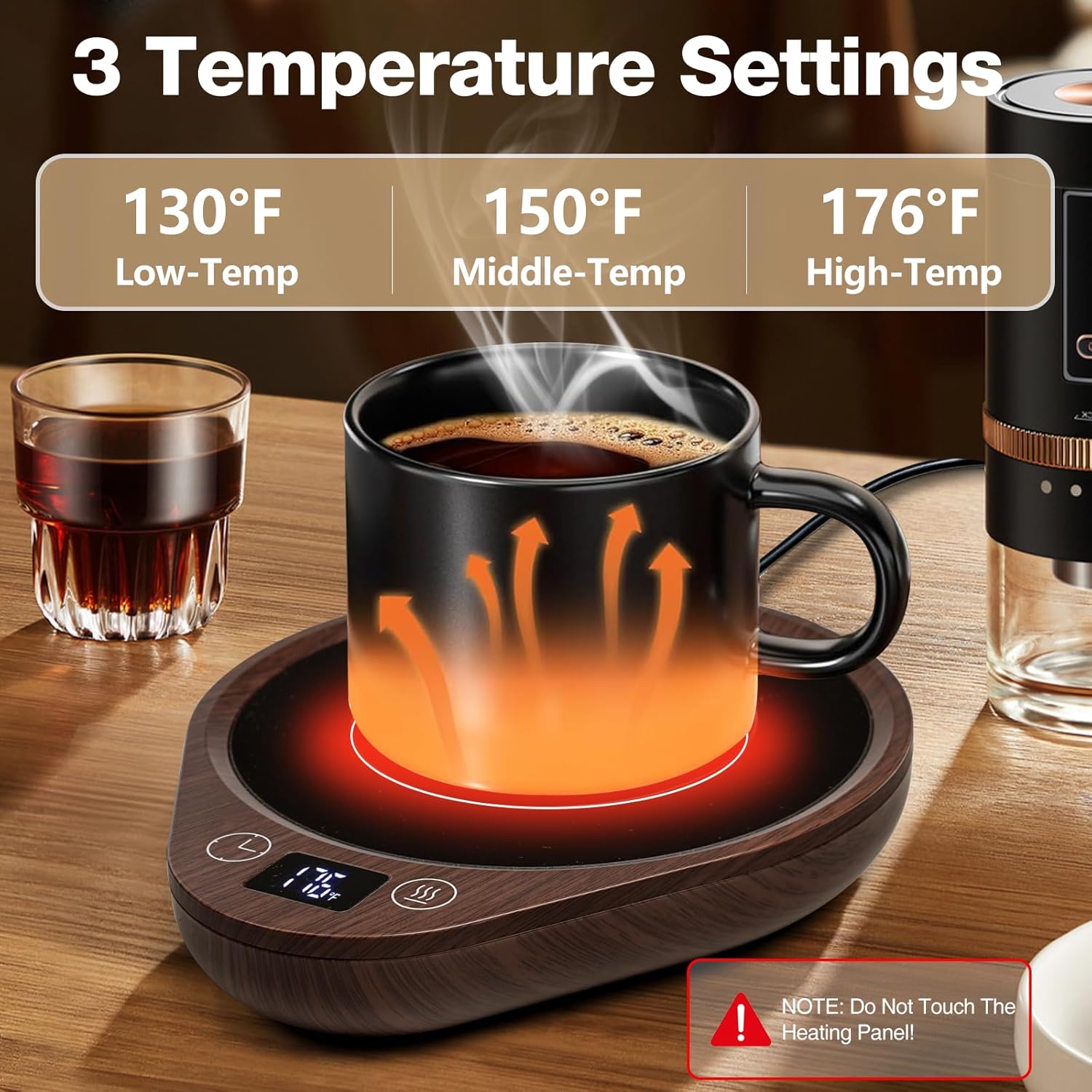 PUSEE Coffee Mug Warmer with 3 Temp Settings