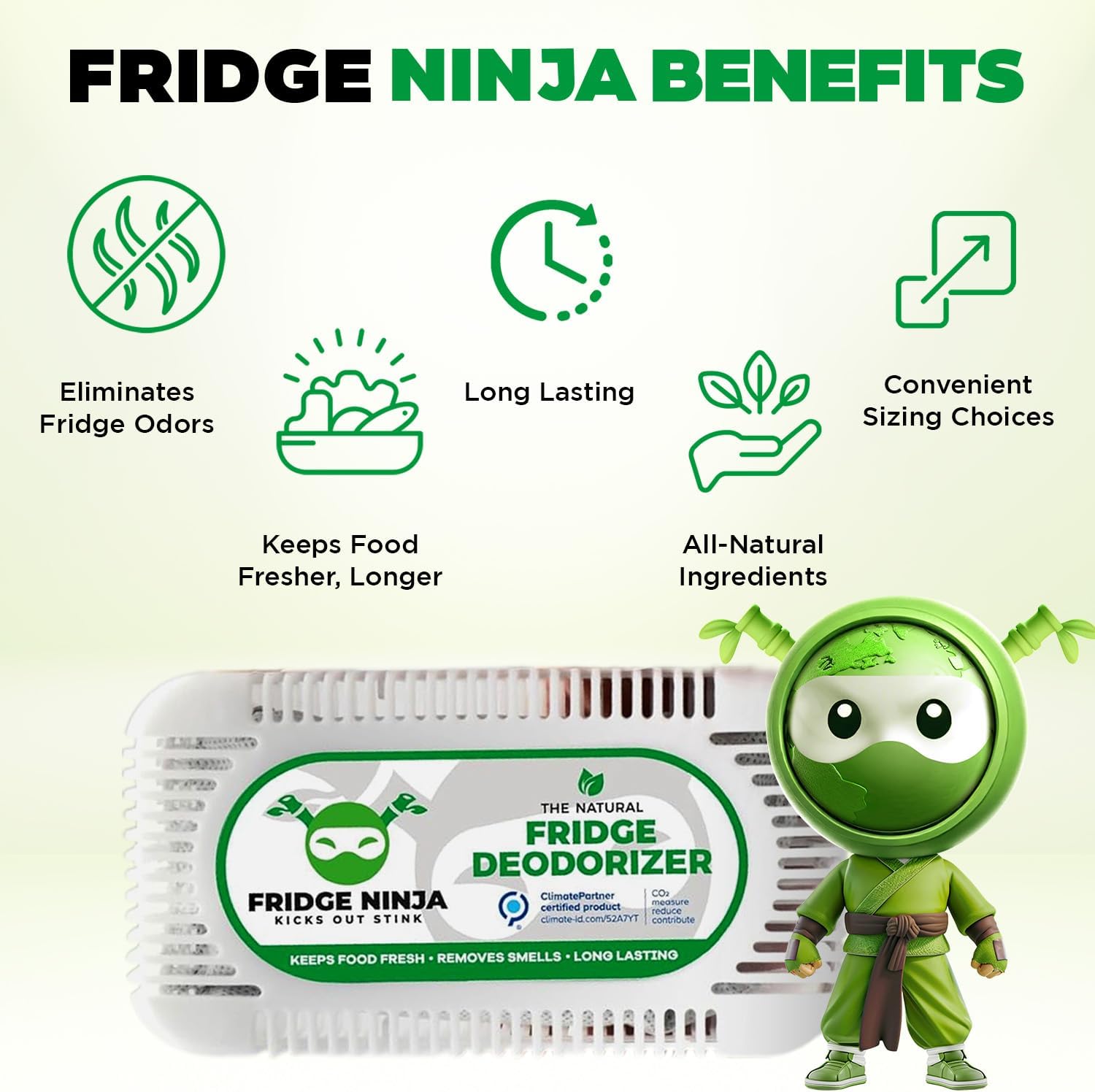 Fridge Ninja 2-Pack Unscented Activated Charcoal Deodorizer