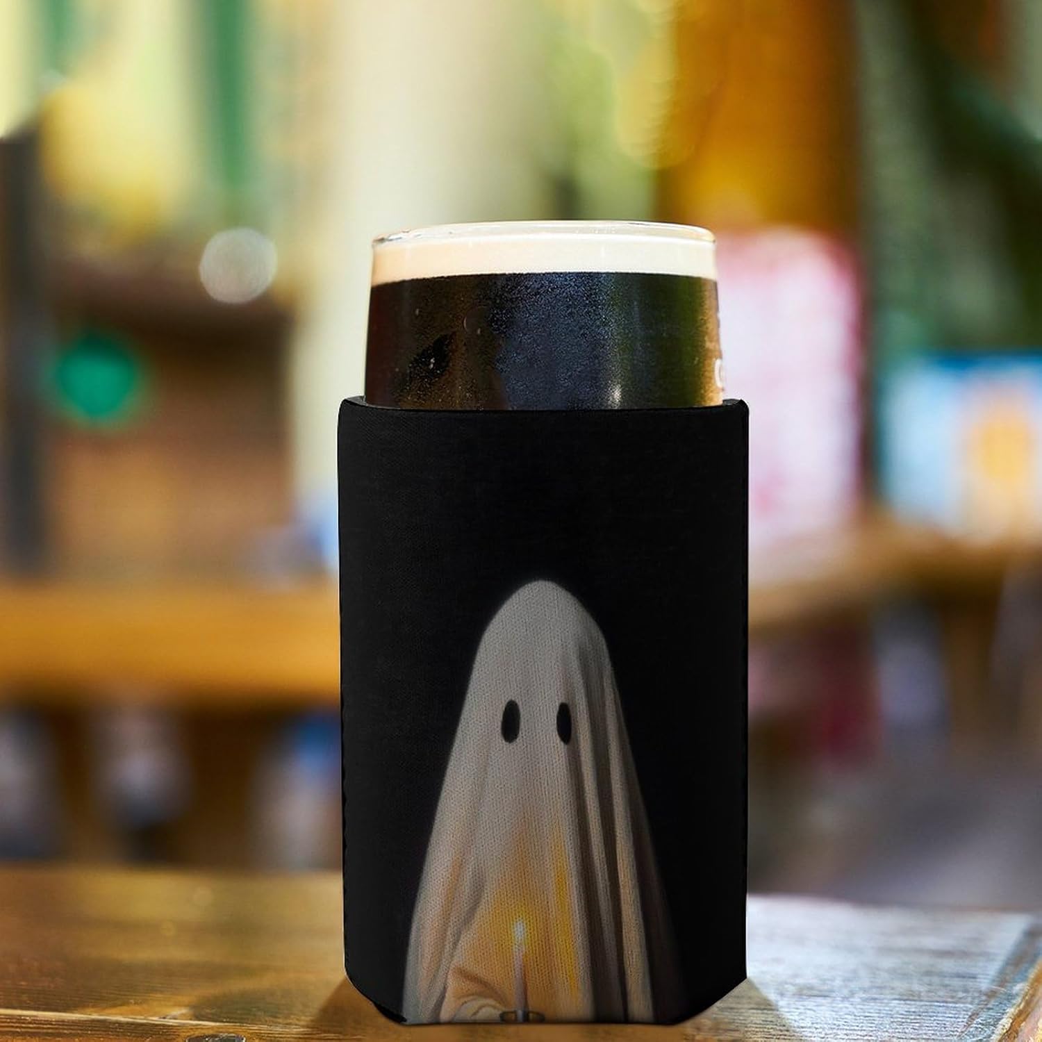 Cute Ghost Beer Can Cooler Sleeve for Halloween Party