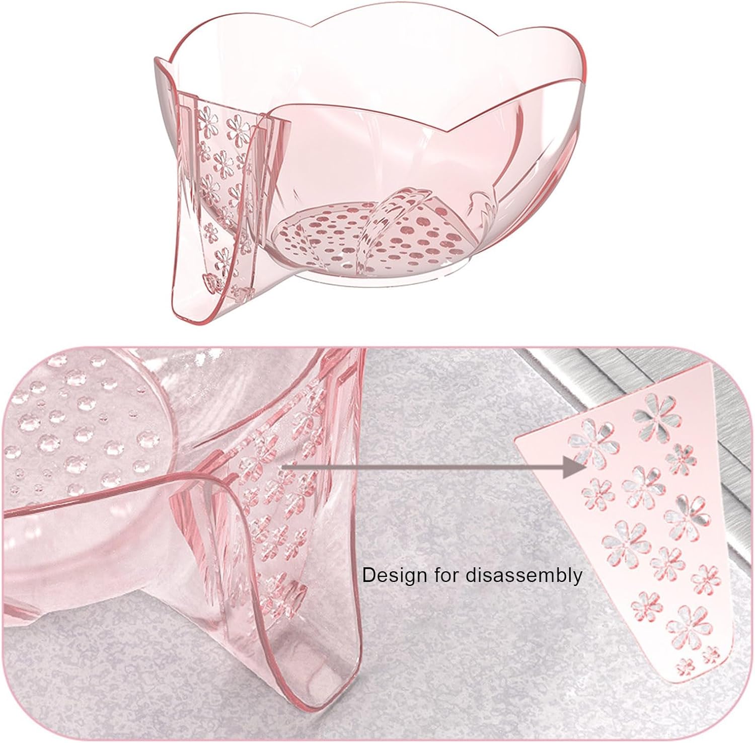HEVIRGO Pink Colander Multifunctional Kitchen Strainer