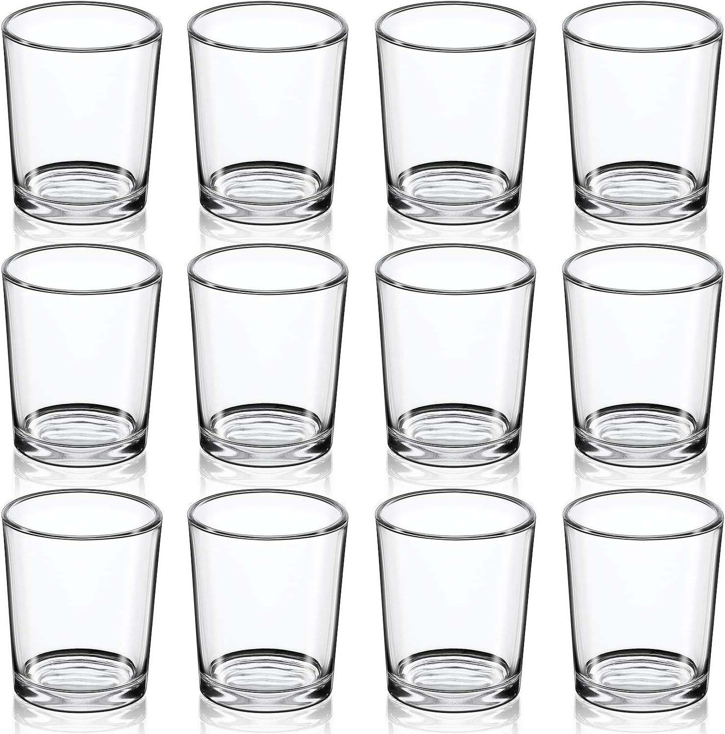 DARJEN Votive Candle Holders Set of 12 - Clear Glass Tea Light Holders