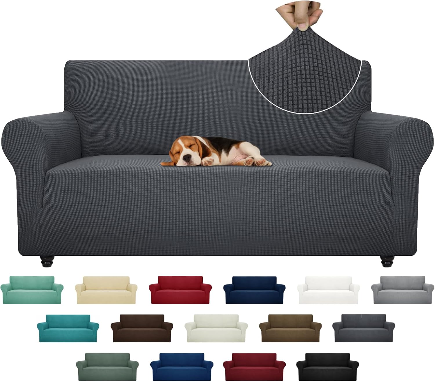 ZNSAYOTX Super Stretch Couch Cover Universal Fit for 3 Cushion Couch