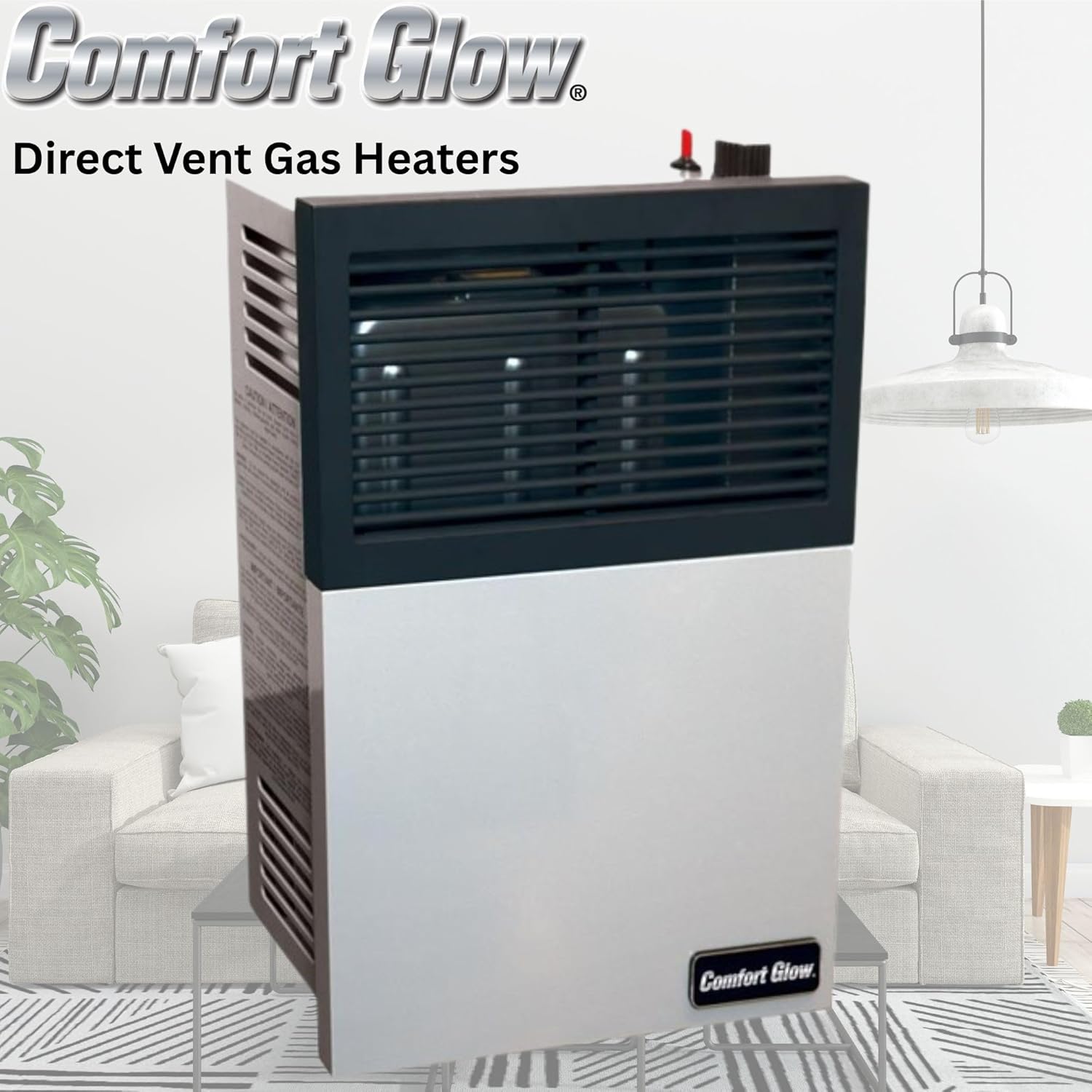 Comfort Glow 11000 BTU Direct Vent Natural Gas Wall Heater Gray Medium
