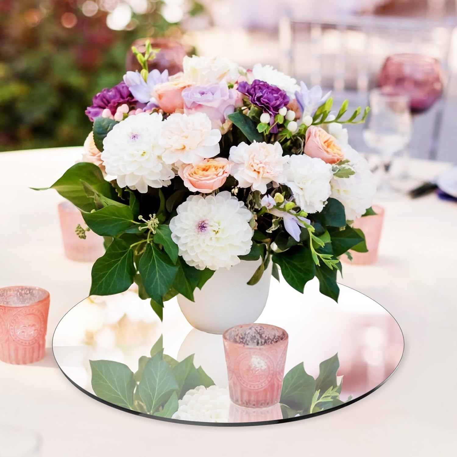 Seelenruhe 12 Inch Round Mirrors for Centerpieces