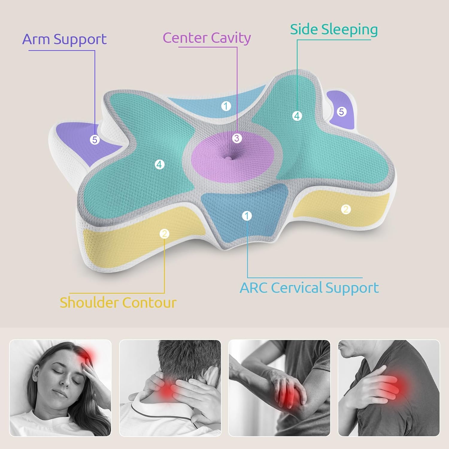 DONAMA Memory Foam Cervical Pillow for Sleeping Support