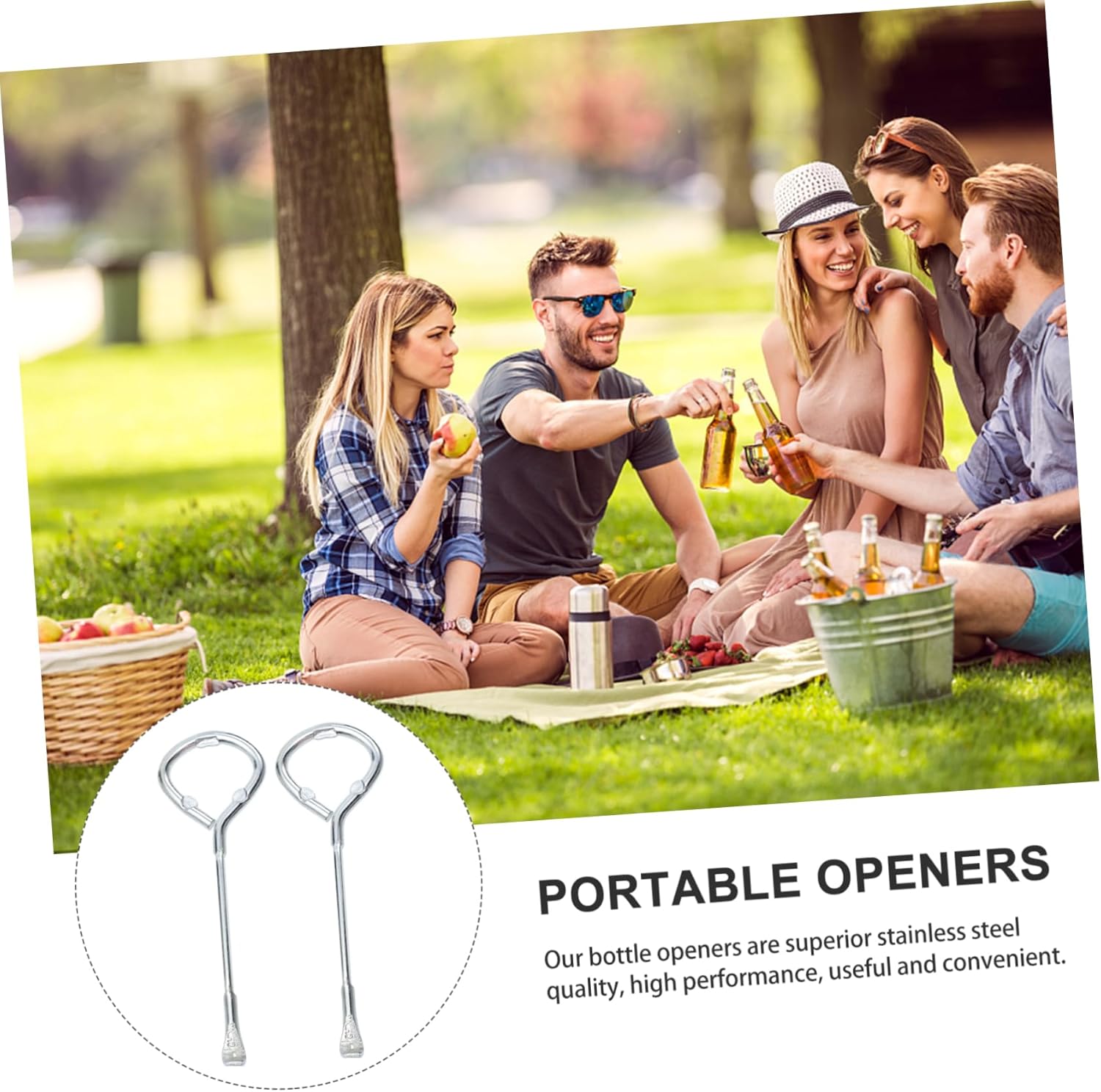 HOMSFOU 2pcs Adjustable Can Opener with Bucket Lid Holder