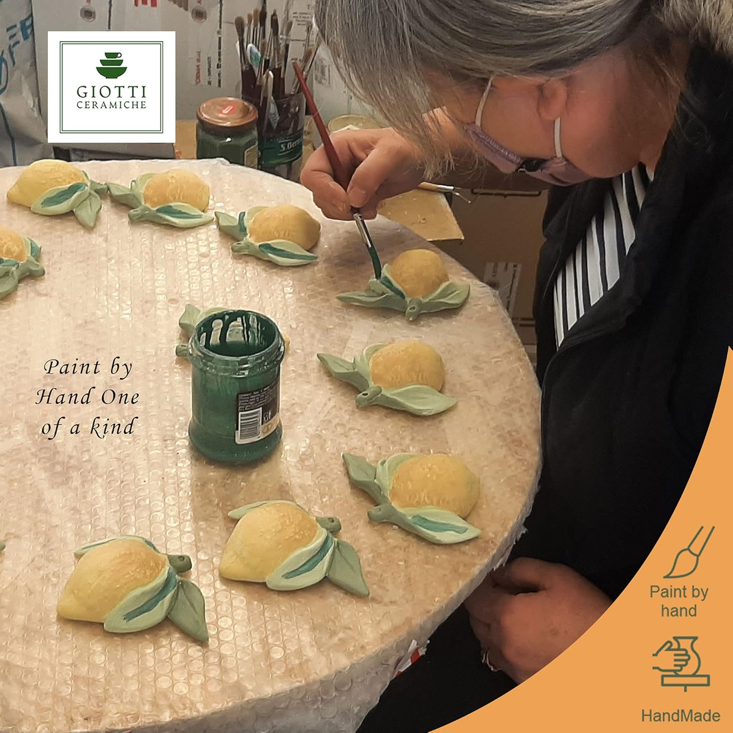 Italian Ceramic Lemons Wall Decoration for Kitchen