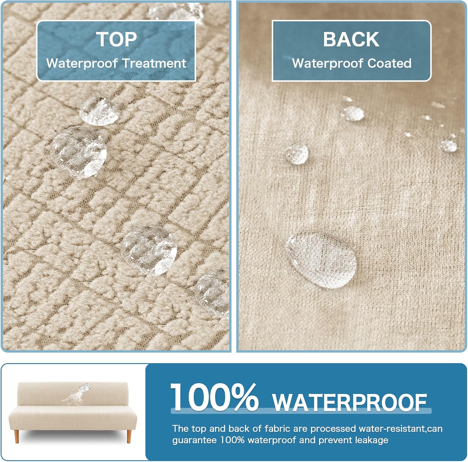 HVERSAILTEX Waterproof Futon Cover Ivory