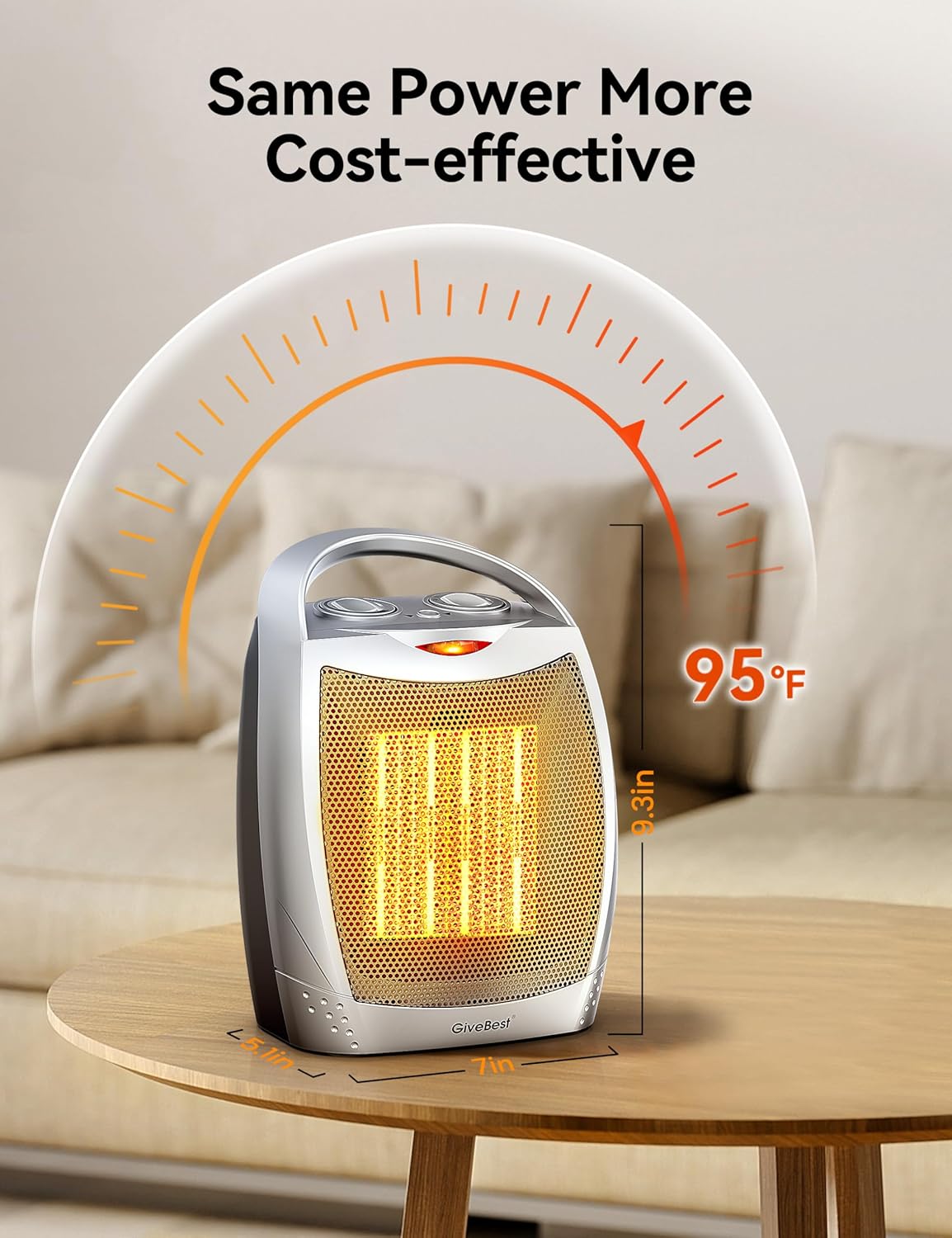 GiveBest Portable Electric Heater with Thermostat