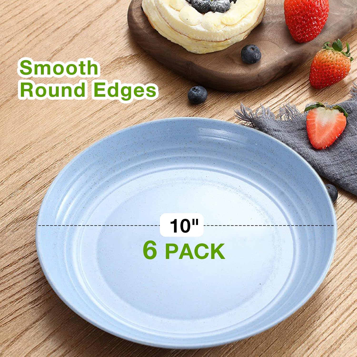 Mfacoy 6 Pack Unbreakable Dinner Plates 10 Inch