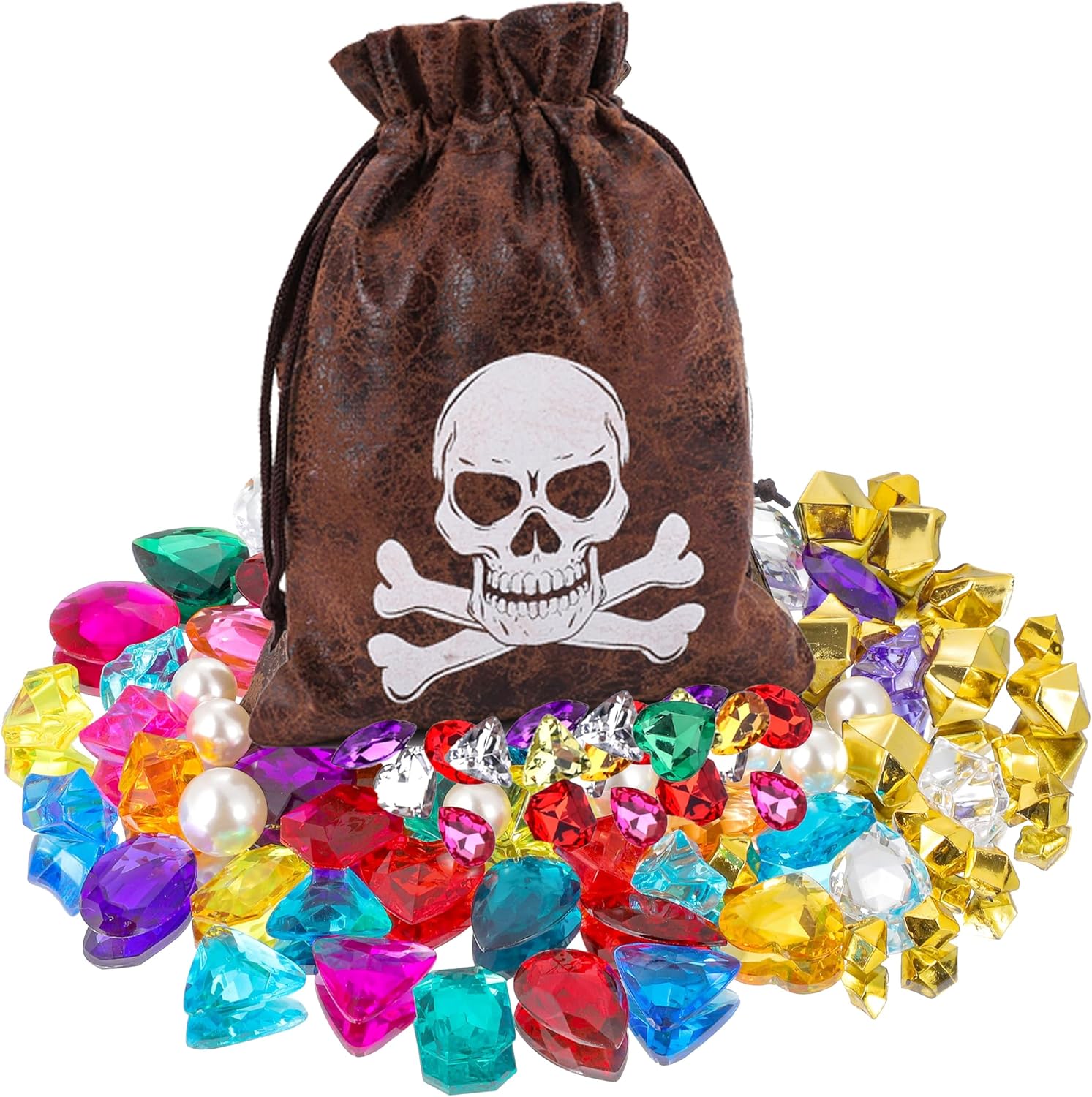 RICHNESS Pirate Loot Bags Drawstring Favors Pack of 12