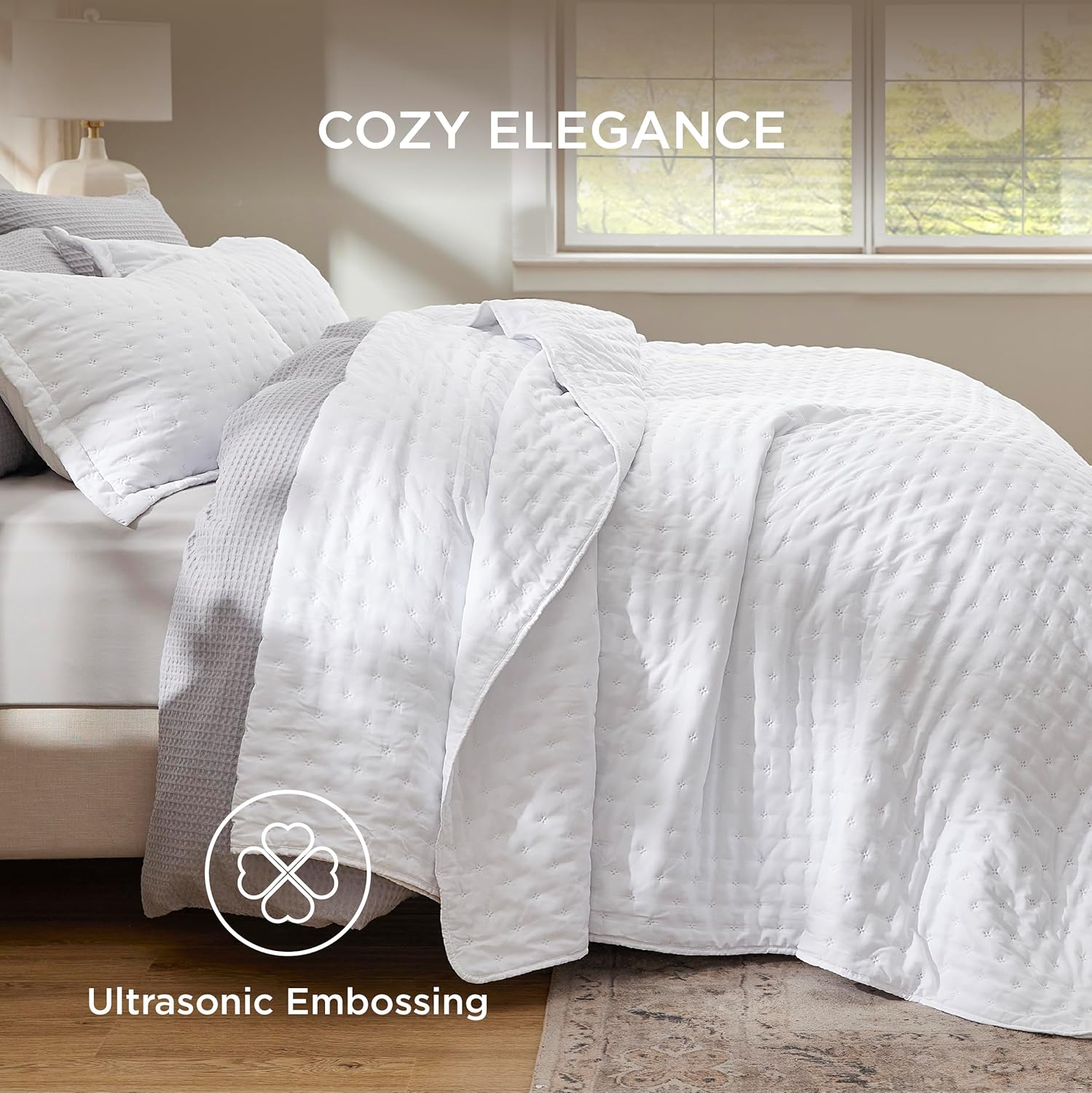 Bedsure King Quilt Set - Ultra Soft Comforter with 2 Pillow Shams