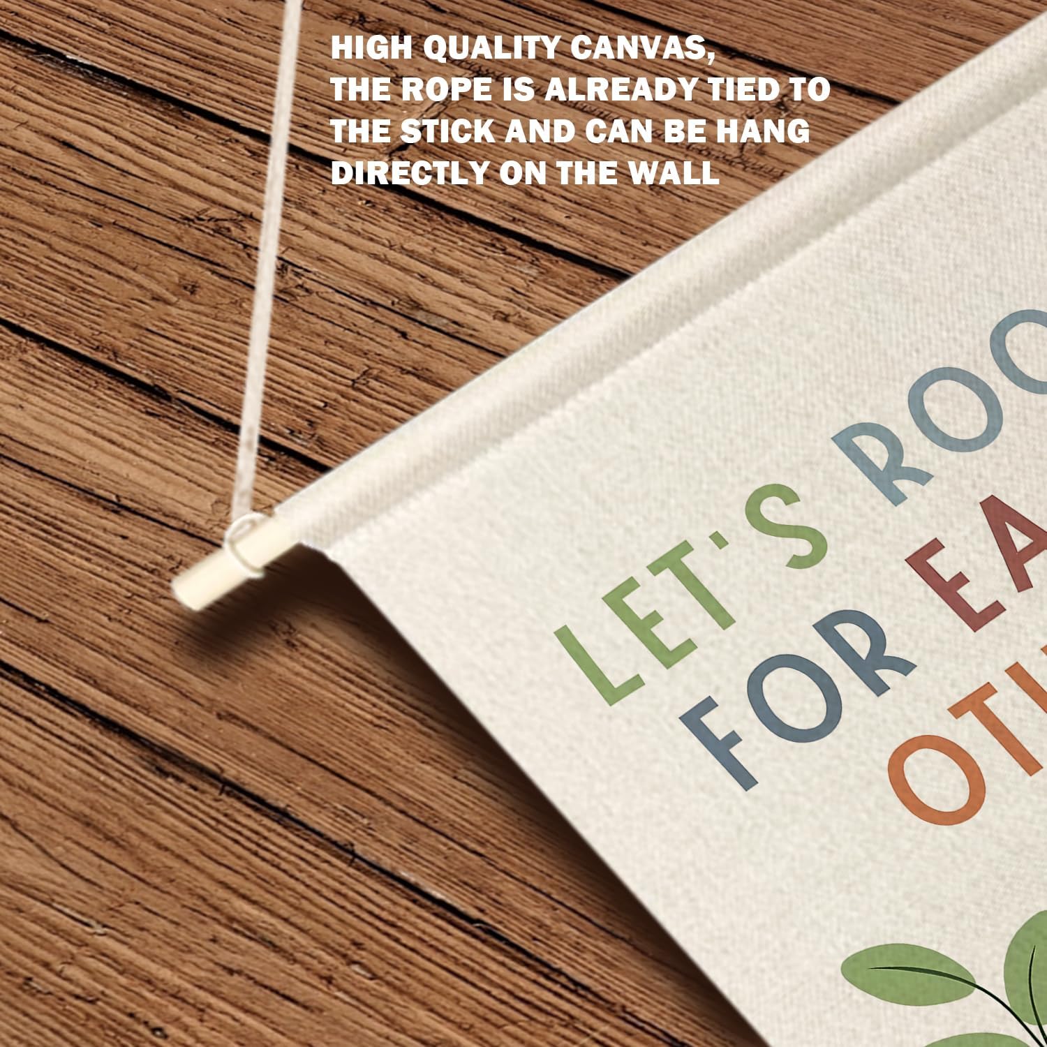 Qpenm Lets Root for Each Other Wall Hanging Canvas Banner