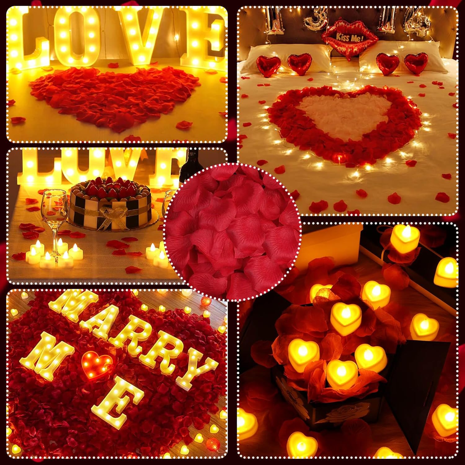 Flasoo Romantic Candle and Rose Petal Set