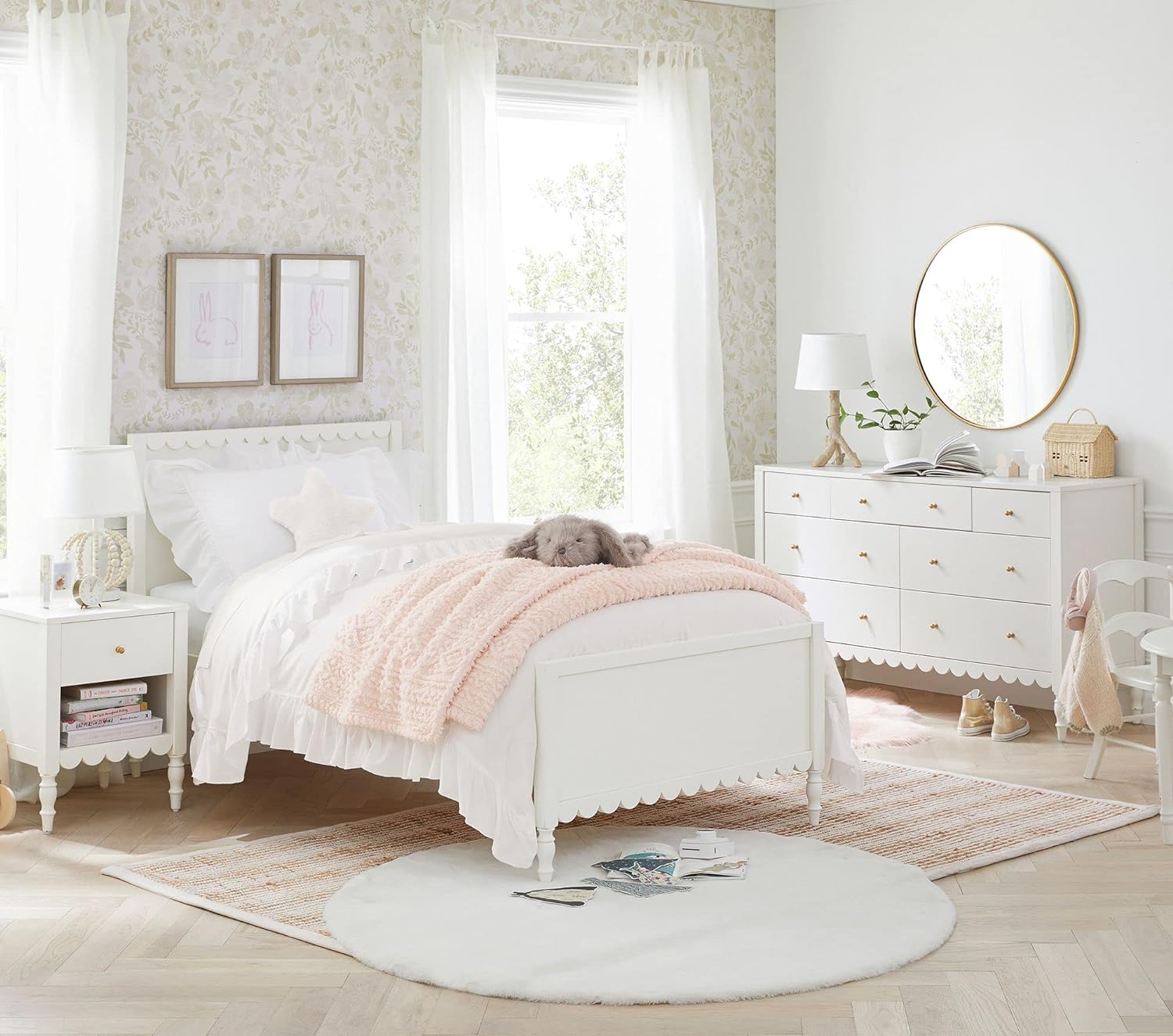 Brandream Kids Duvet Cover Set Twin White 2pcs