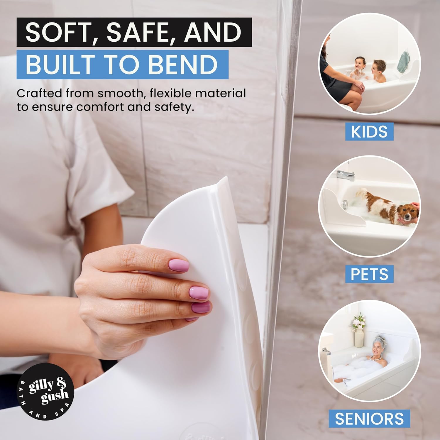 Gilly Gush Removable Bathtub Splash Guard for Kids