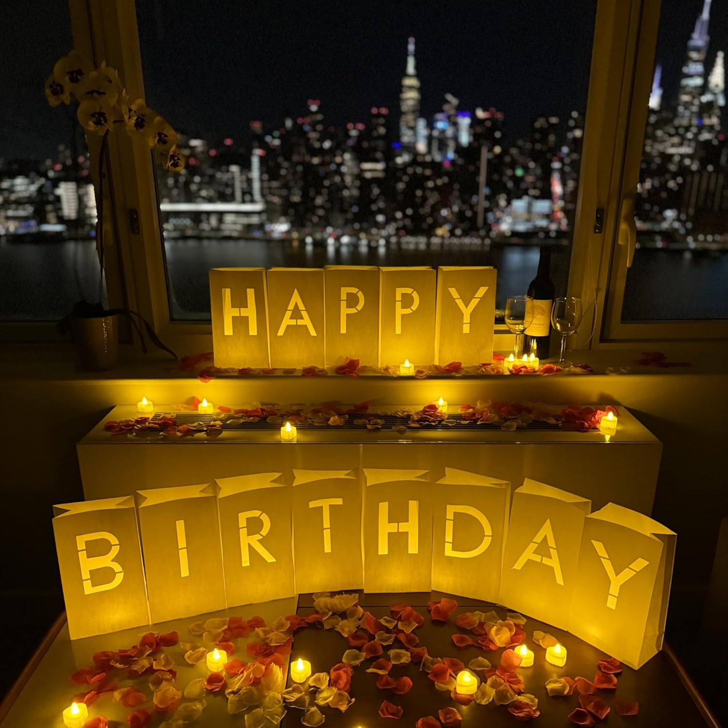 Happy Birthday Light Up Letters Luminary Bags