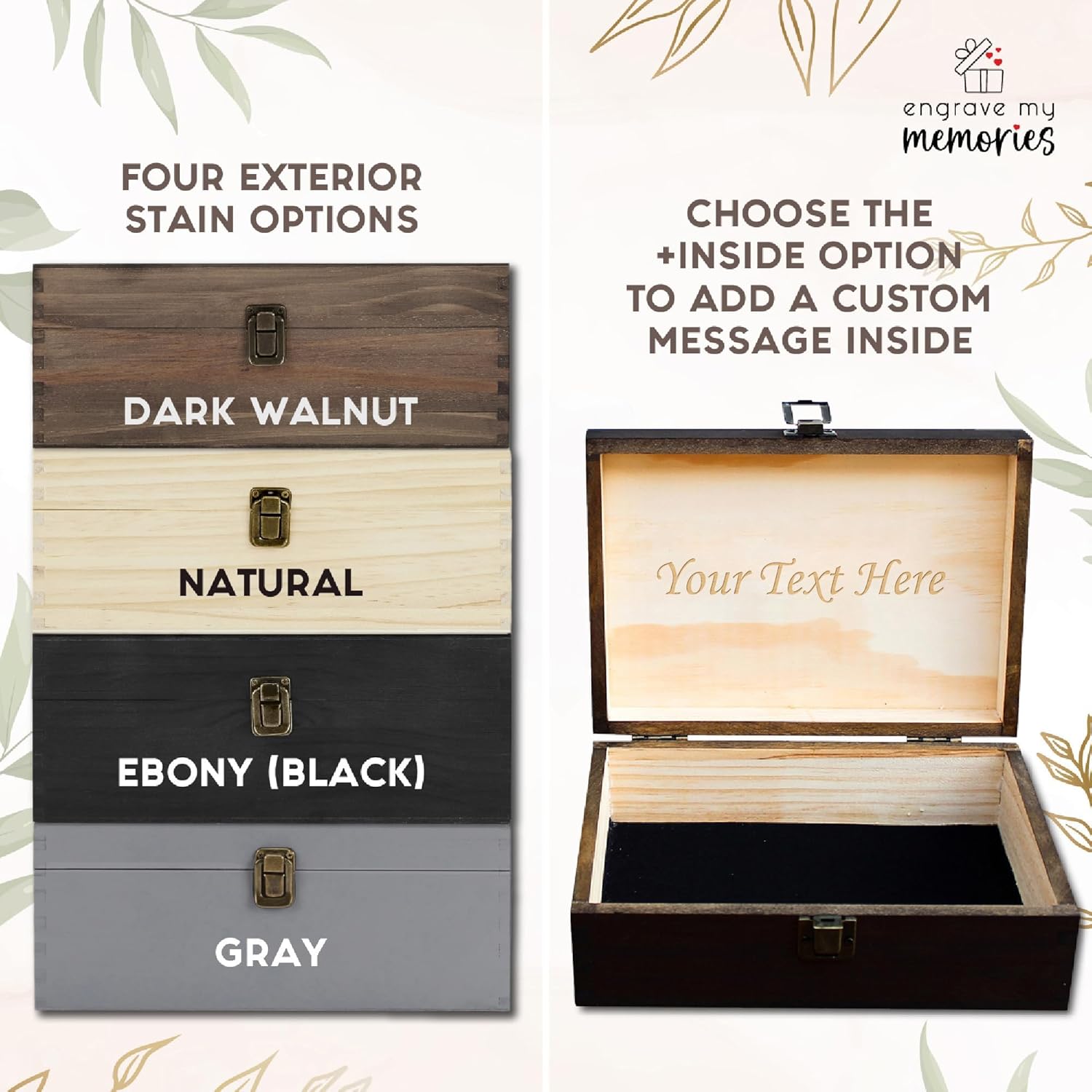 Personalized Wooden Keepsake Box for Memories