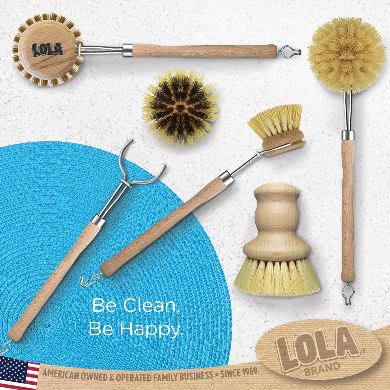 Lola Original Dishwashing Vegetable Brush with EZ-Grip Handle