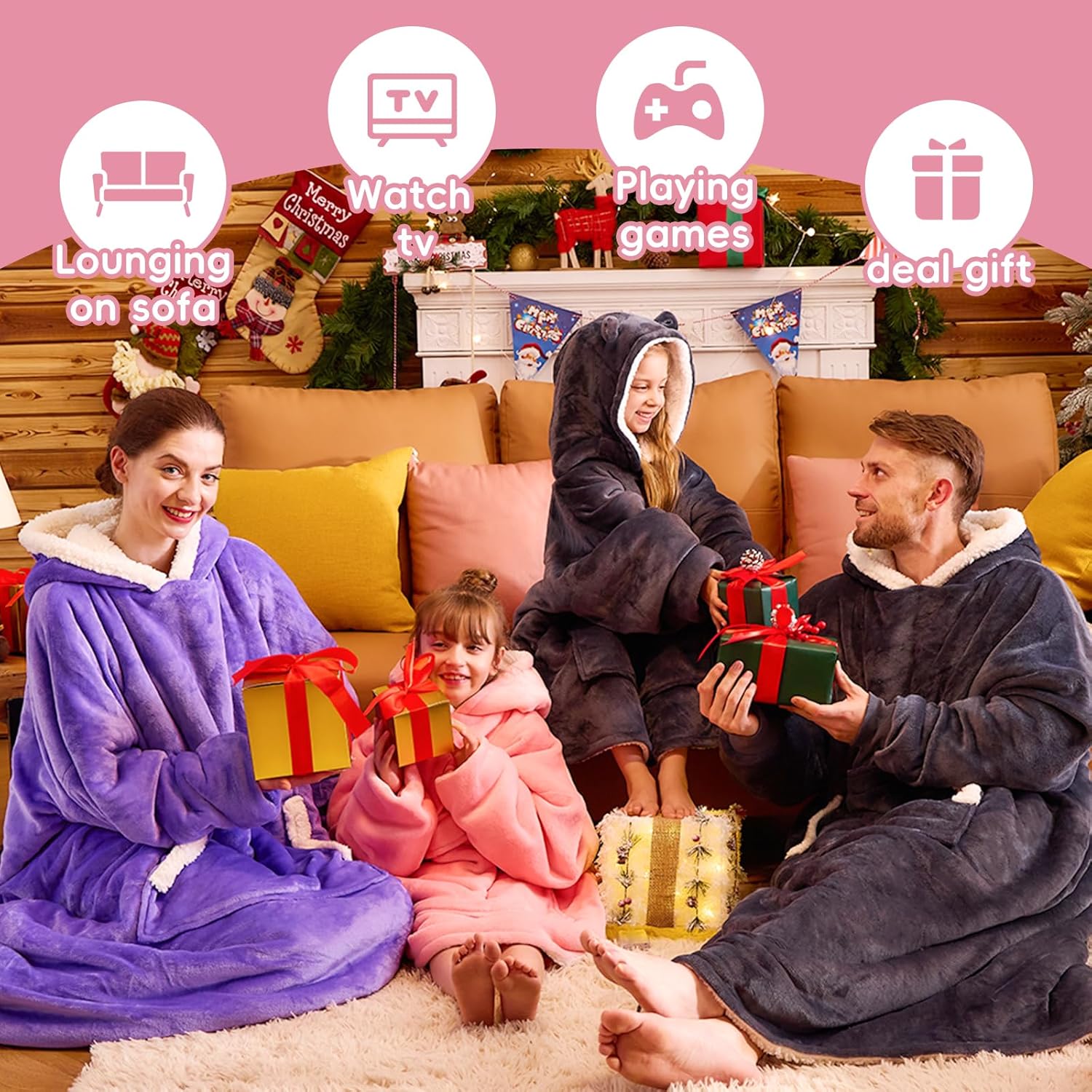 Yescool Wearable Blanket Hoodie for Kids