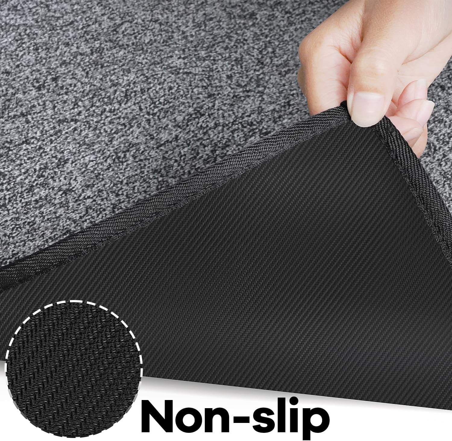 AREDO Runner Rug with Non Slip Backing 2x6 ft BLACK