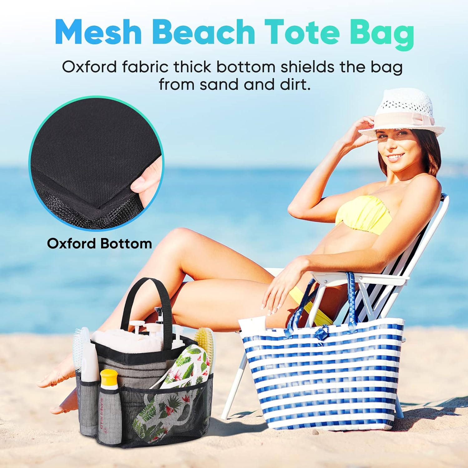 EUDELE Mesh Shower Caddy Portable 8 Pocket