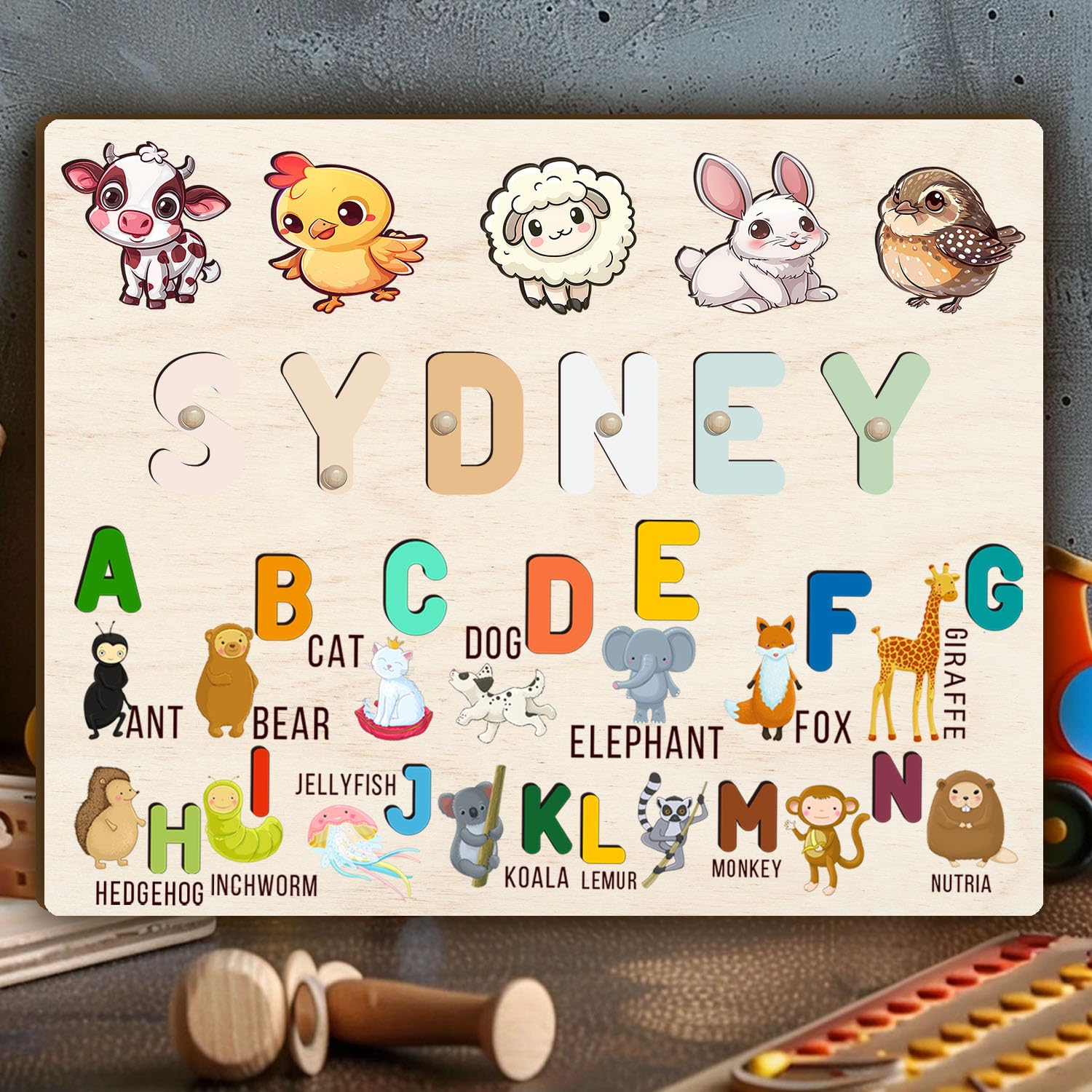 Personalized Wooden Name Puzzle for Toddlers
