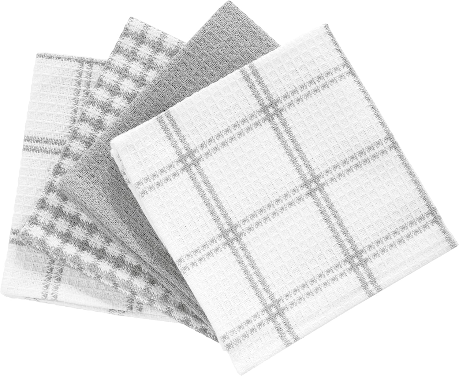 T-Fal Premium Waffle Dish Cloths 4-Pack Grey