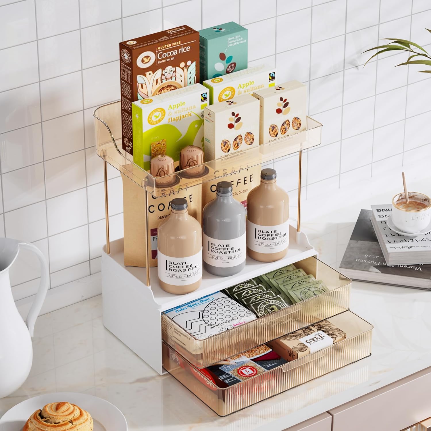 Delamu 2-Tier Makeup Organizer for Bathroom Storage