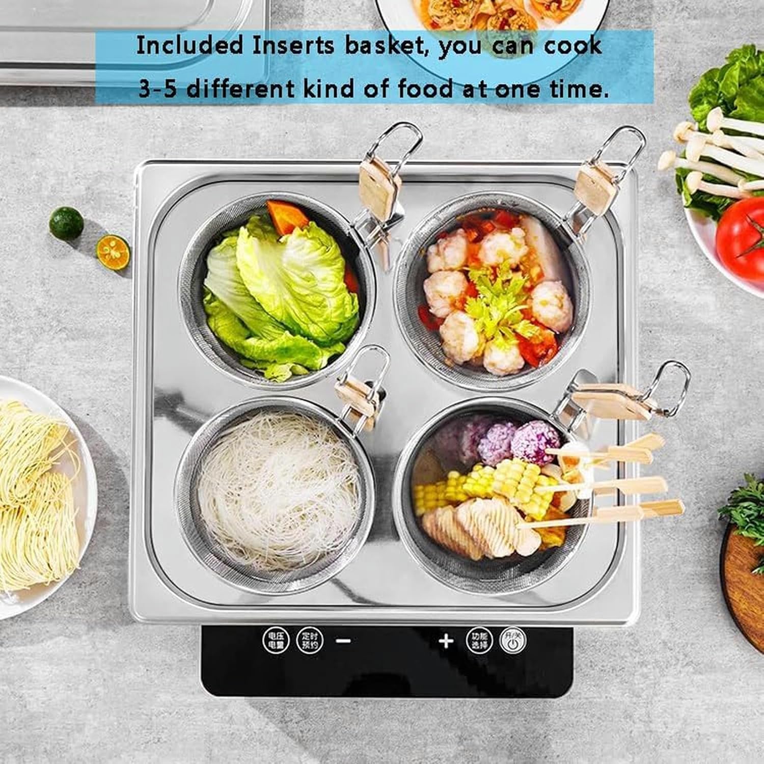 XENITE Strainer Stainless Steel Pasta Cooker with Divider and Colander