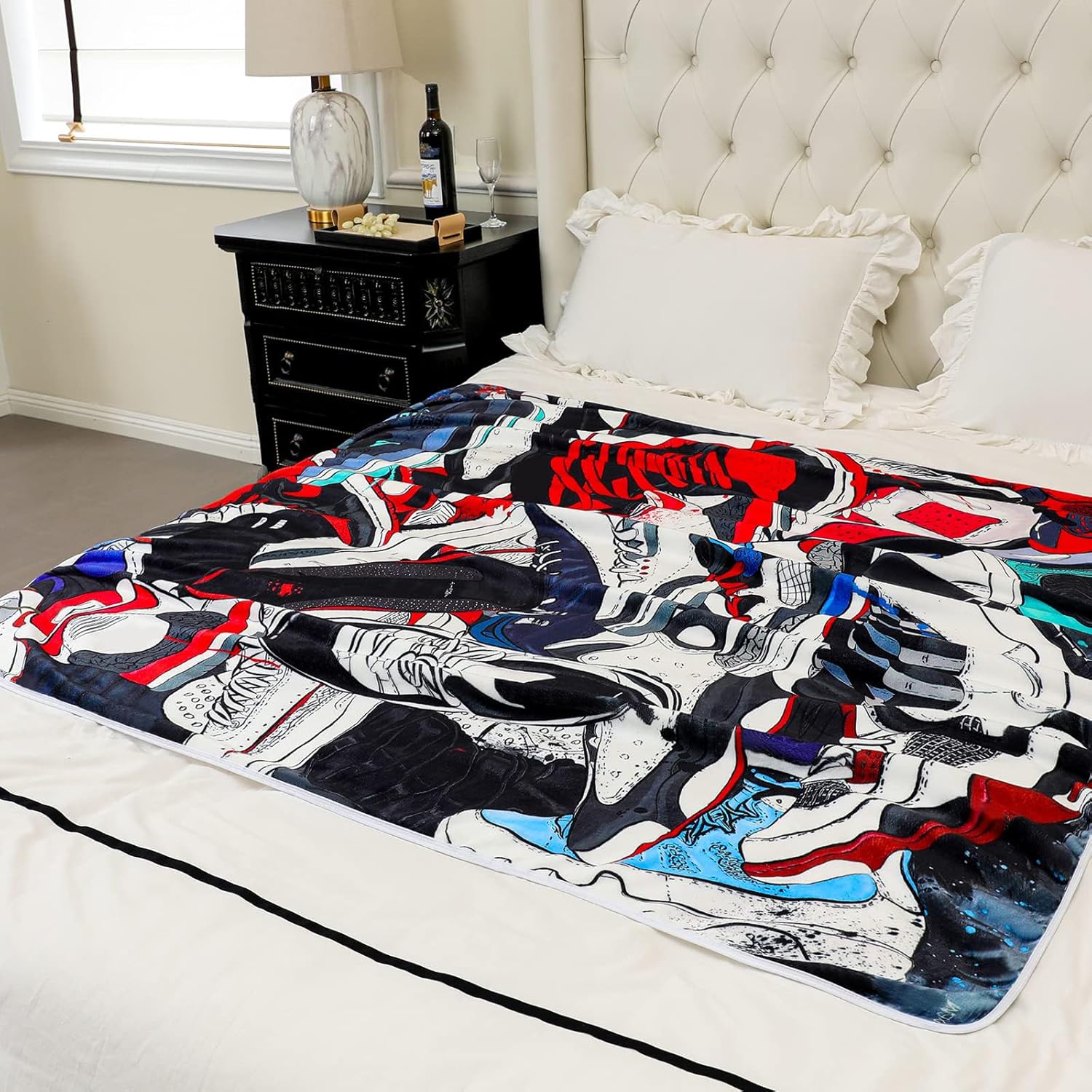 EISKBC Basketball Shoes Print Flannel Fleece Blanket for Kids