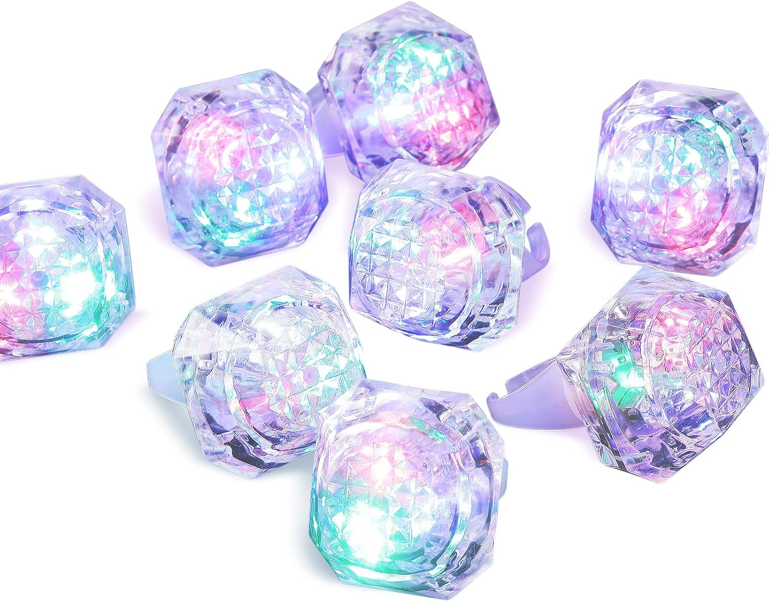 Hicarer 8 Piece LED Light Up Ring Set for Party Favors