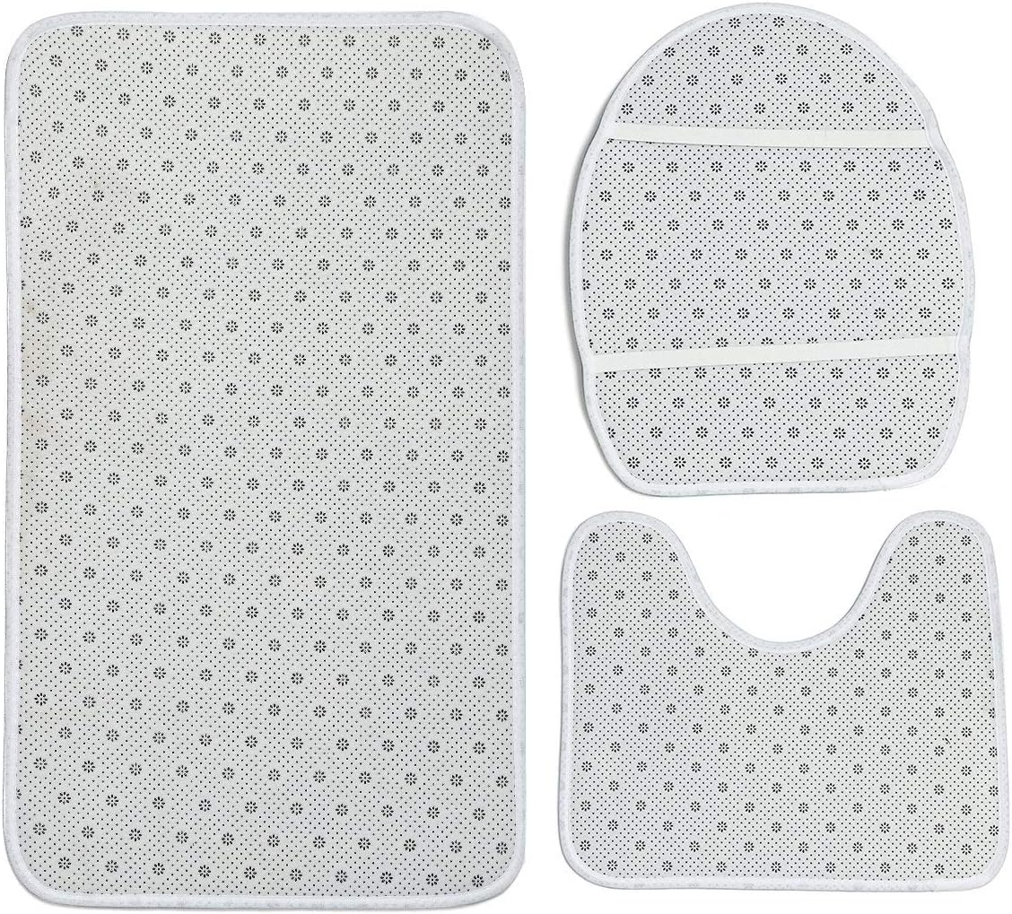 YESOF66 3 Piece Bathroom Rug Set with Non-Slip Design