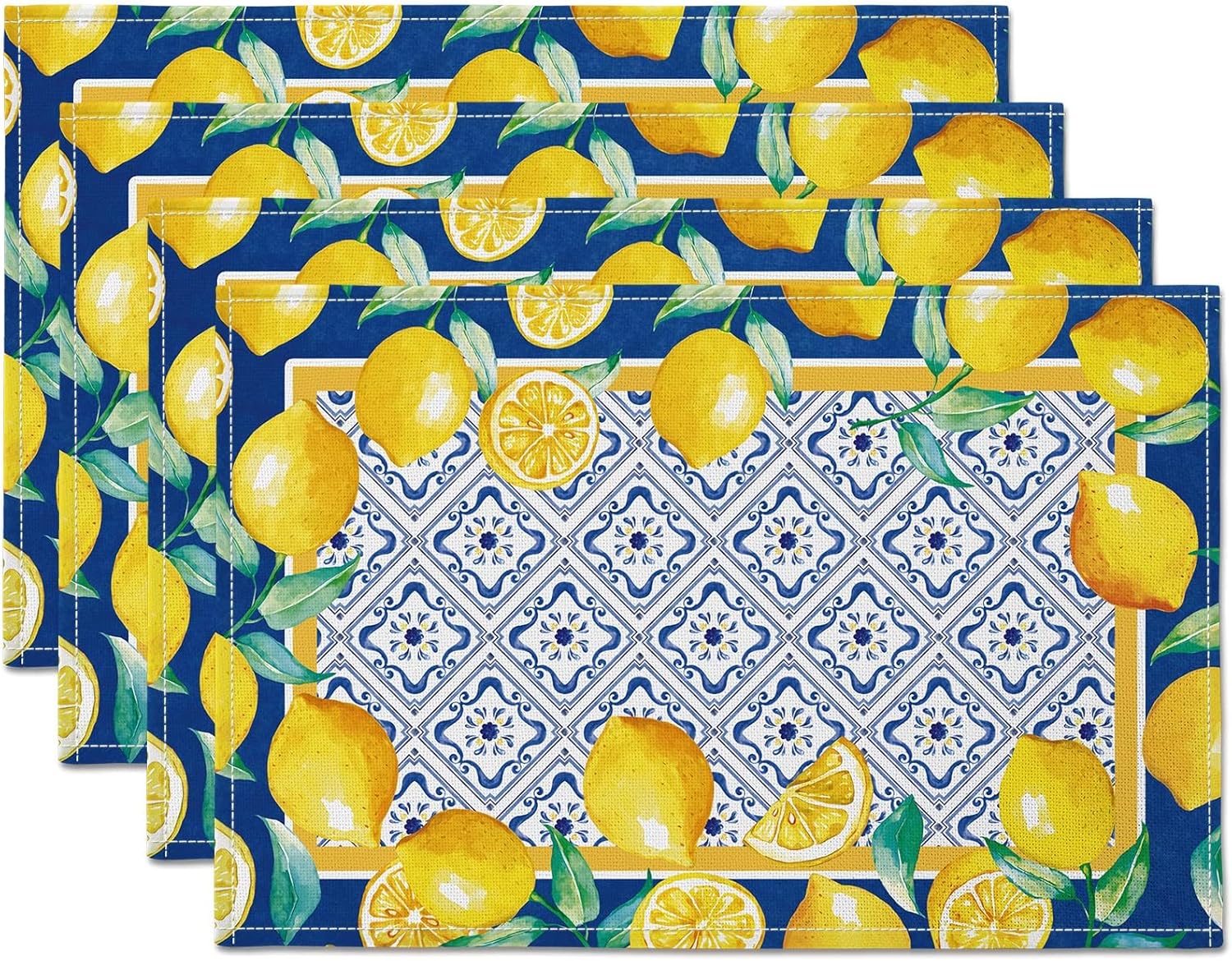 WHOMEAF Yellow Lemon Place Mat 12x18 Inches