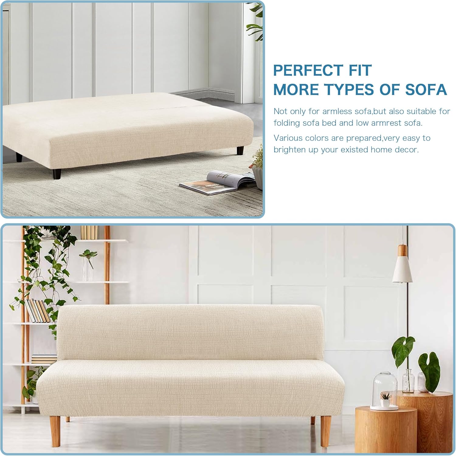 HVERSAILTEX Waterproof Futon Cover Ivory