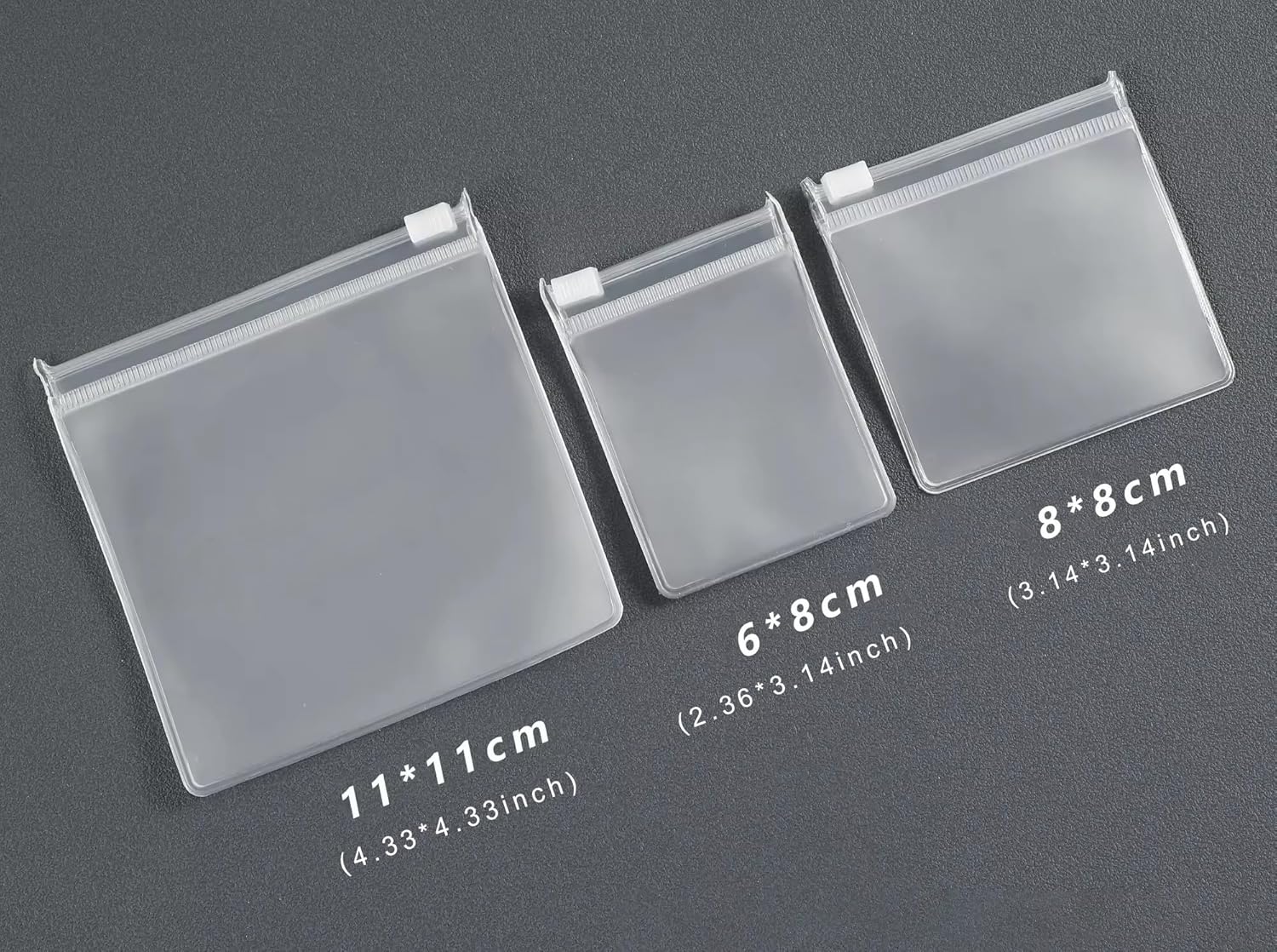 Customizable Matt Frosted Jewelry Bags with Slider Zipper 50PCS