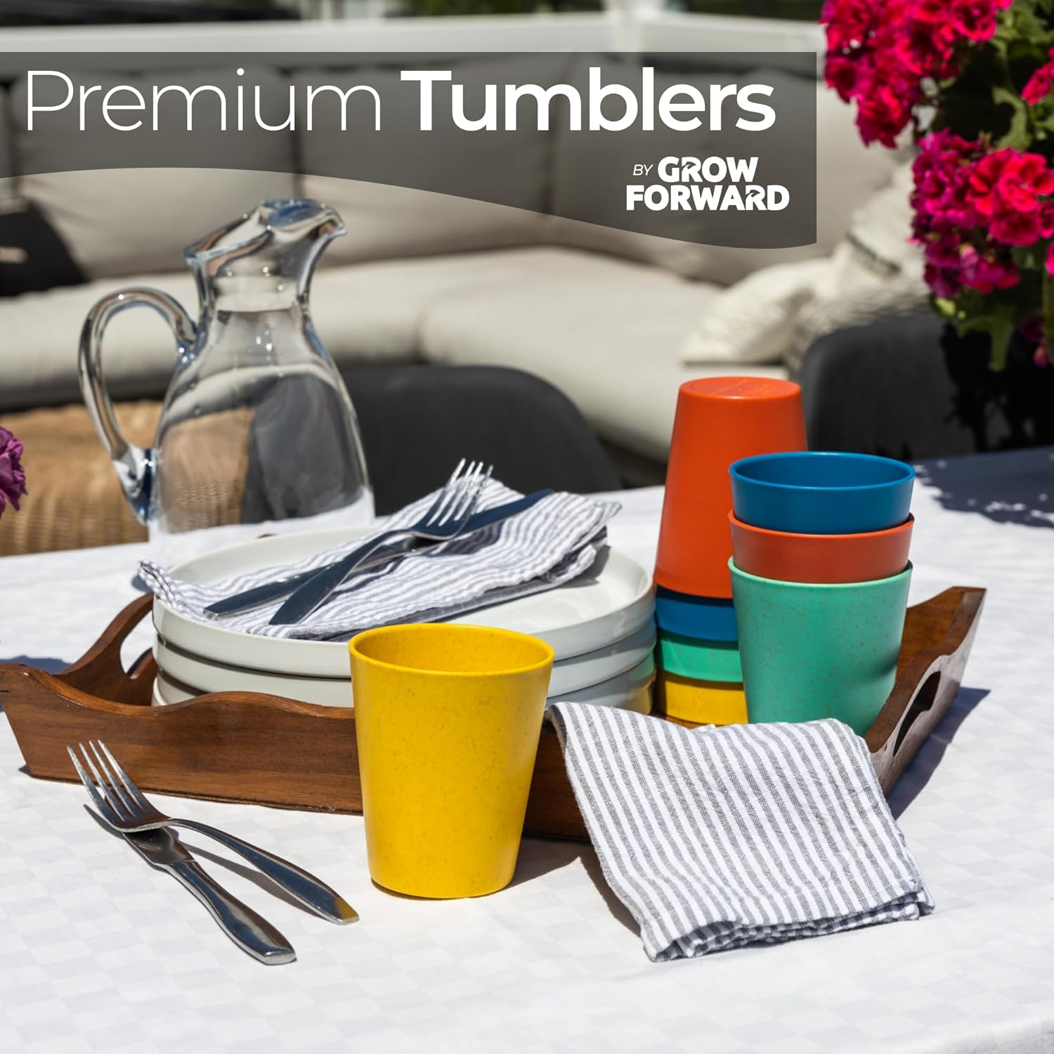 Grow Forward Premium Plastic Kids Cups 13 oz