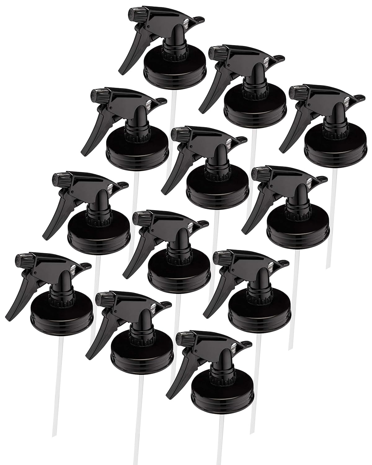 Jarmazing Mason Jar Sprayer Lids - 12 Pack - Black